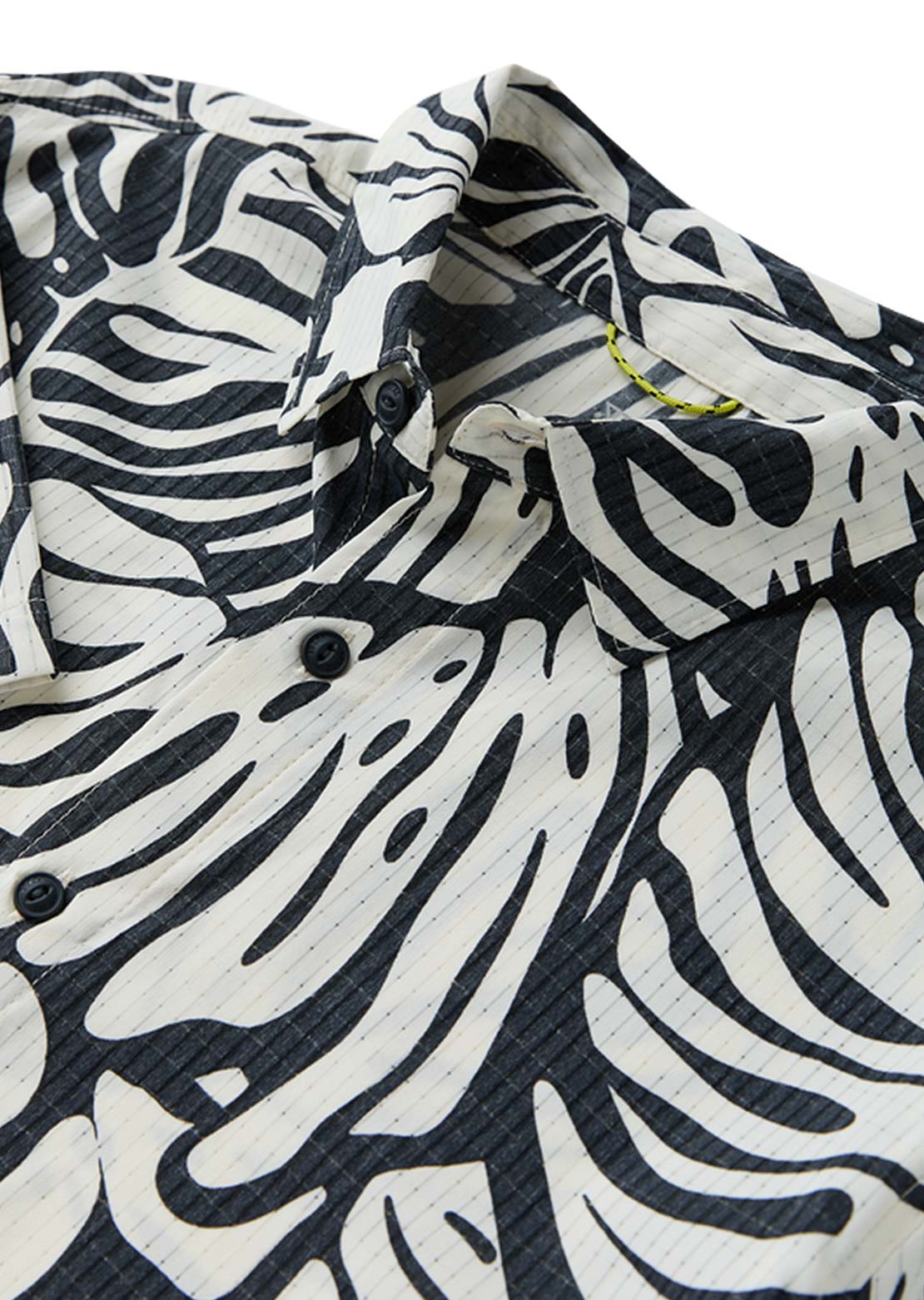 Roark Men's Bless Up Button Up Shirt Black Monstera
