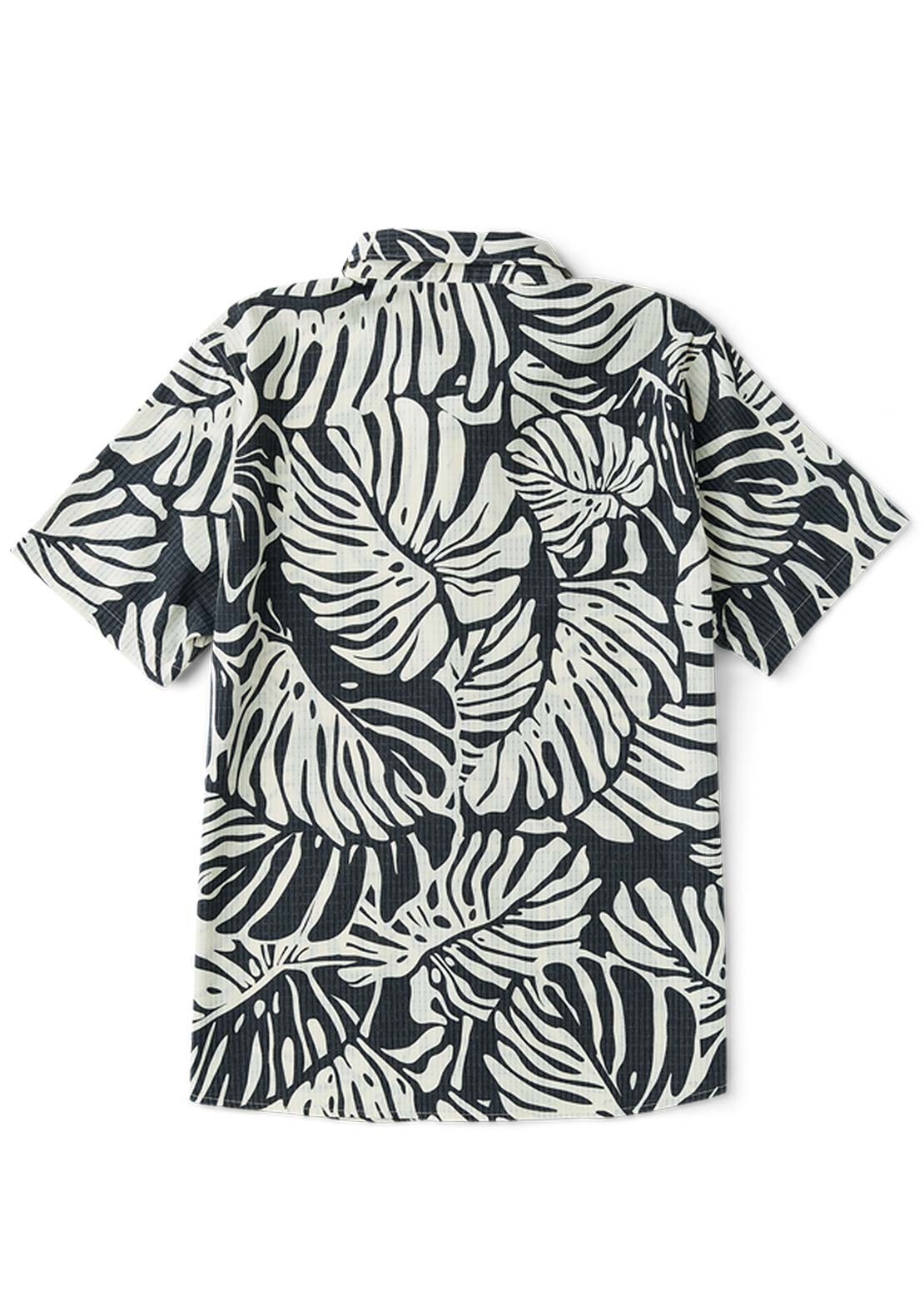 Roark Men's Bless Up Button Up Shirt Black Monstera