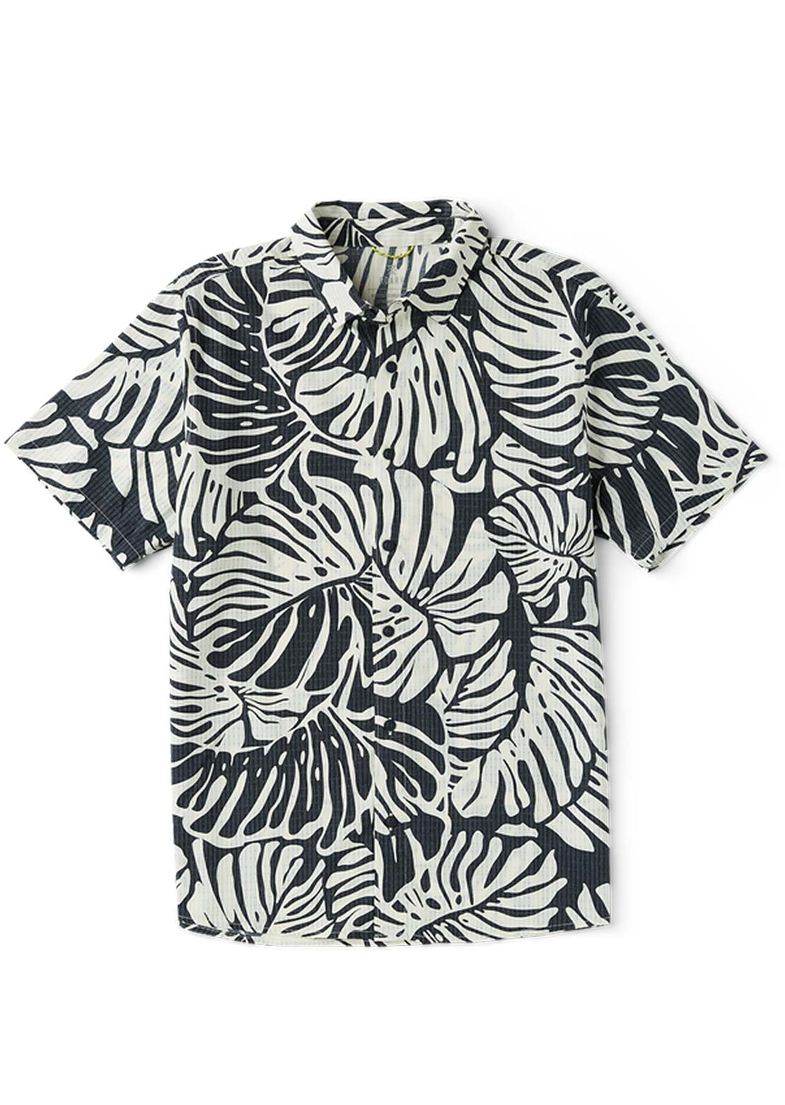 Roark Men's Bless Up Button Up Shirt Black Monstera