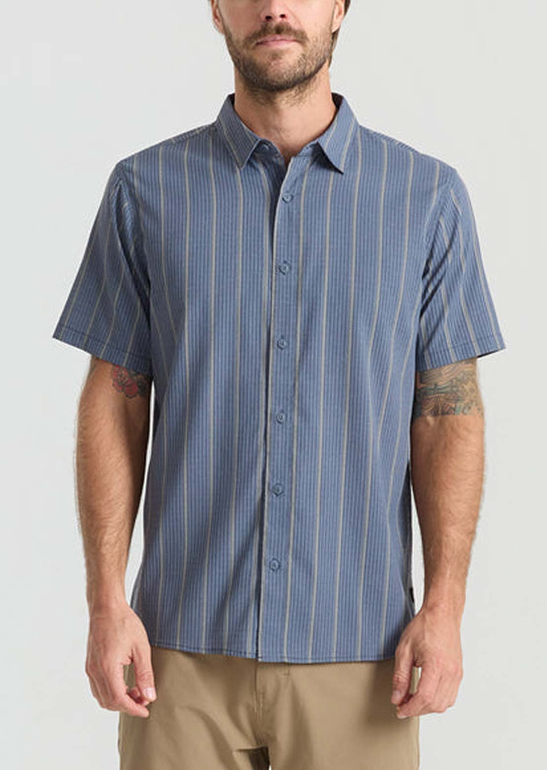 Roark Men's Bless Up Button Up Shirt Neptune