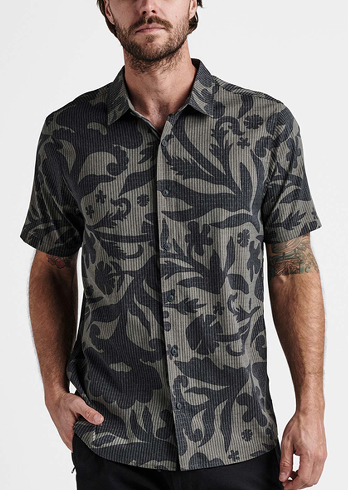 Roark Men&#39;s Bless Up Button Up Shirts Cagliari Military