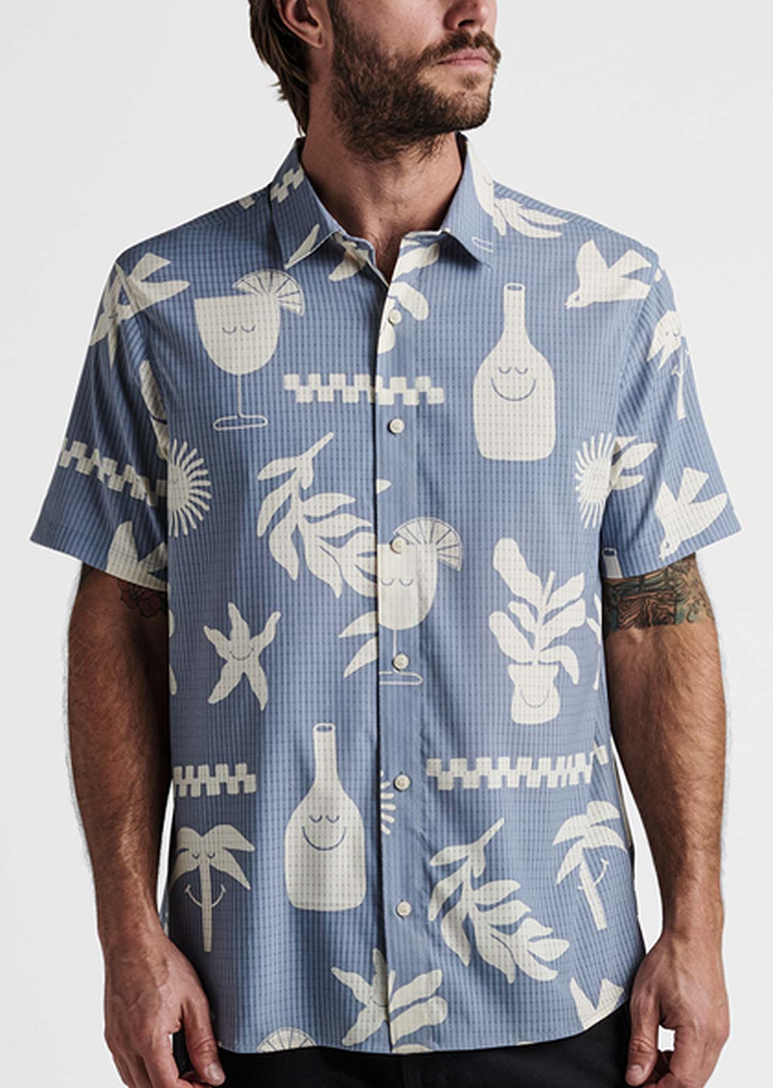 Roark Men&#39;s Bless Up Button Up Shirts Cascata