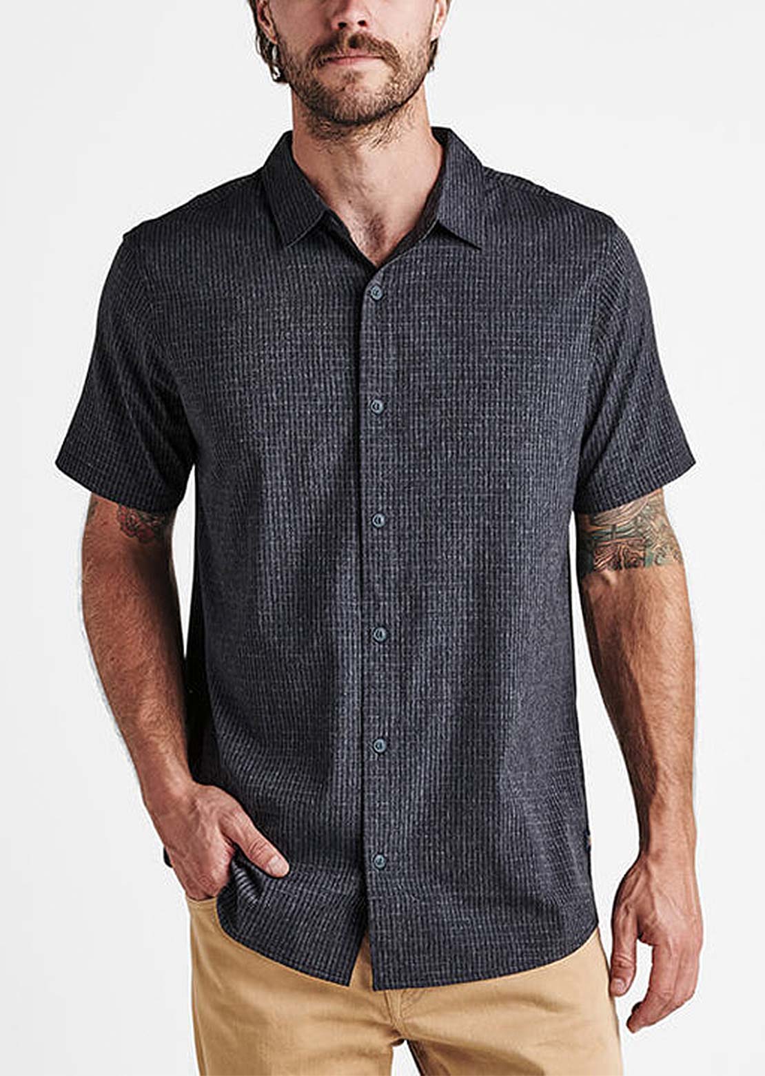 Roark Men's Bless Up Button Up Shirts Black