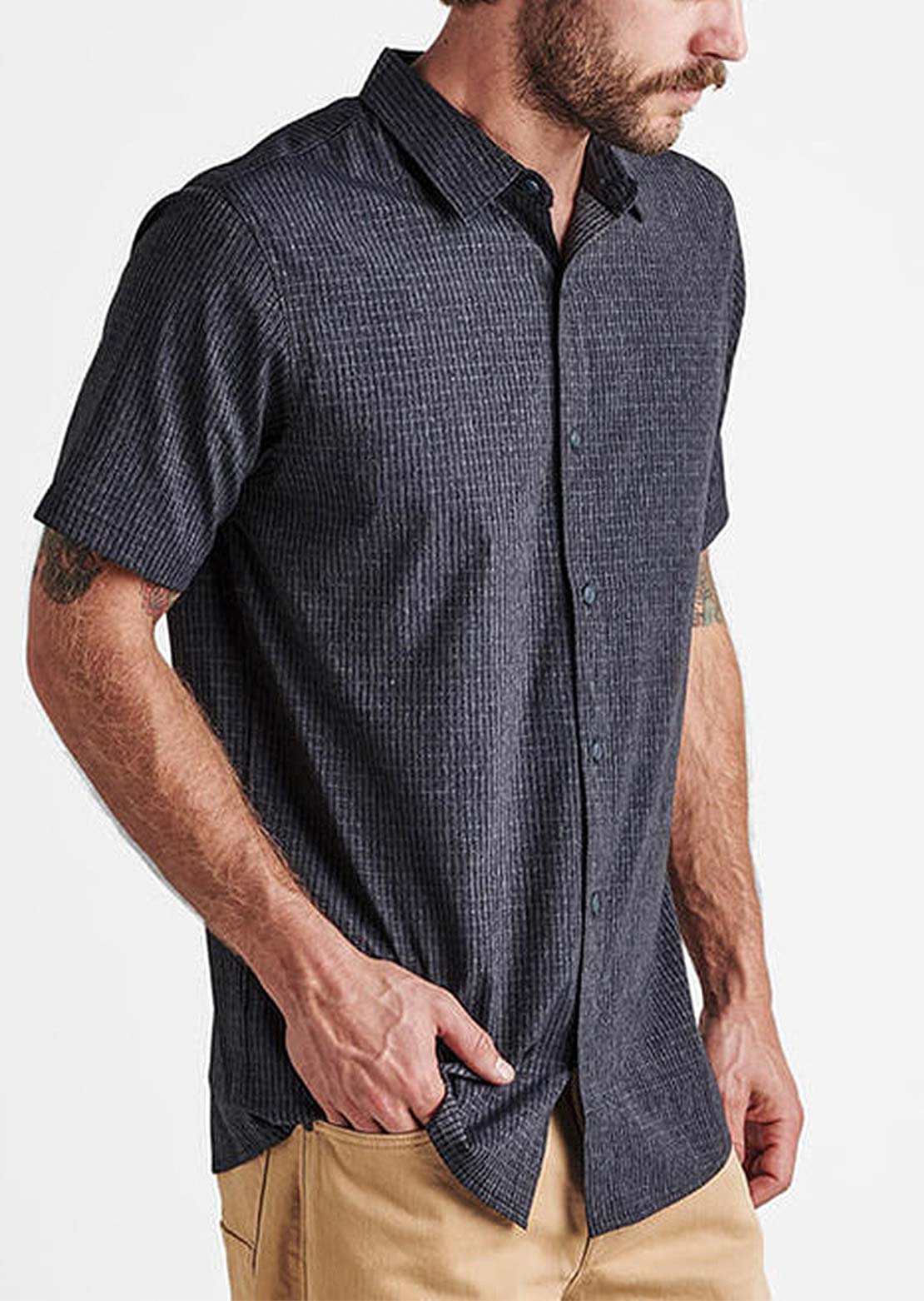 Roark Men's Bless Up Button Up Shirts Black