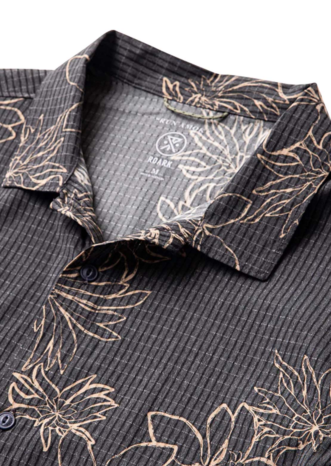 Roark Men's Bless Up Trail Button Up Shirt Onyx Floral