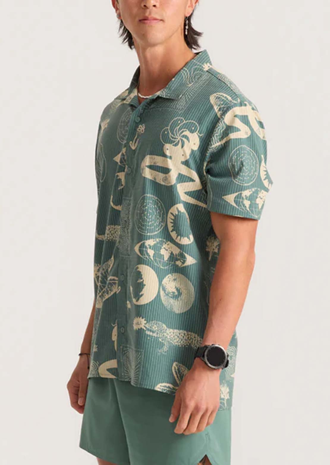 Roark Men's Bless Up Trail Button Up Shirt Slate Green WBN