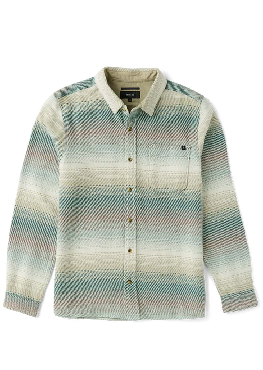Roark Men's Crossroads Flannel Button Up Shirt Unbleached