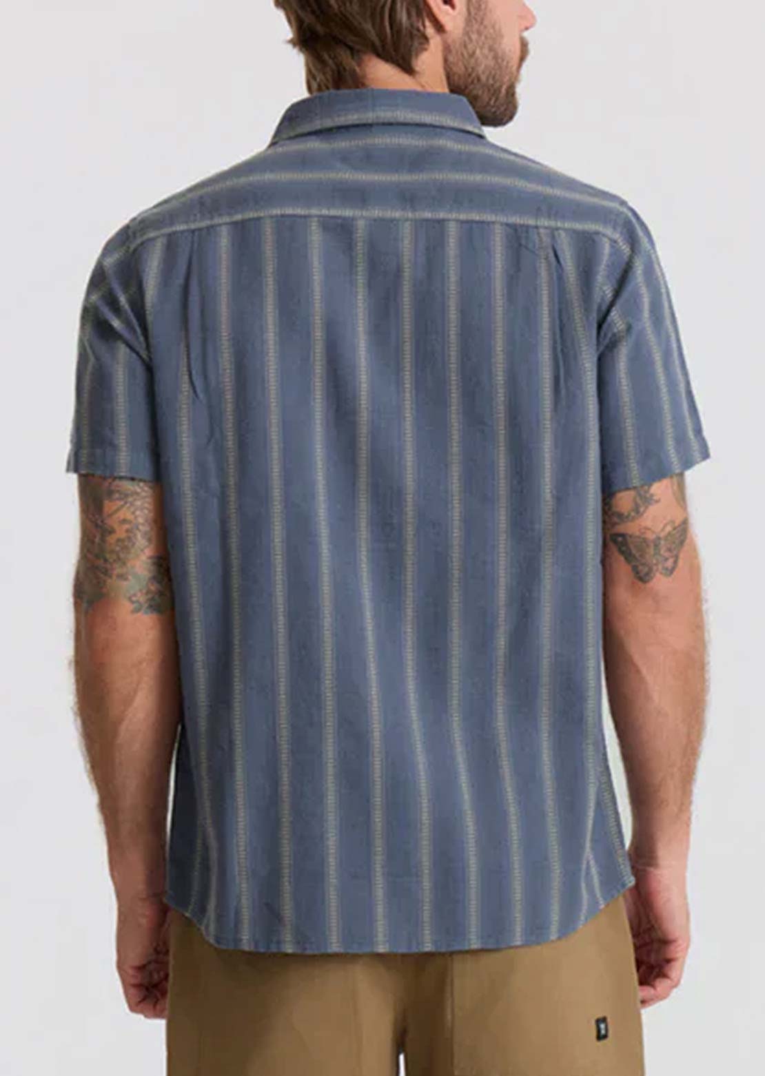 Roark Men's Crosswinds Woven Button Up Shirt Neptune