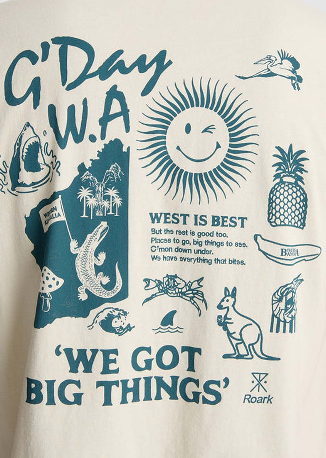 Roark Men's G'Day W.A T-Shirt Ivory