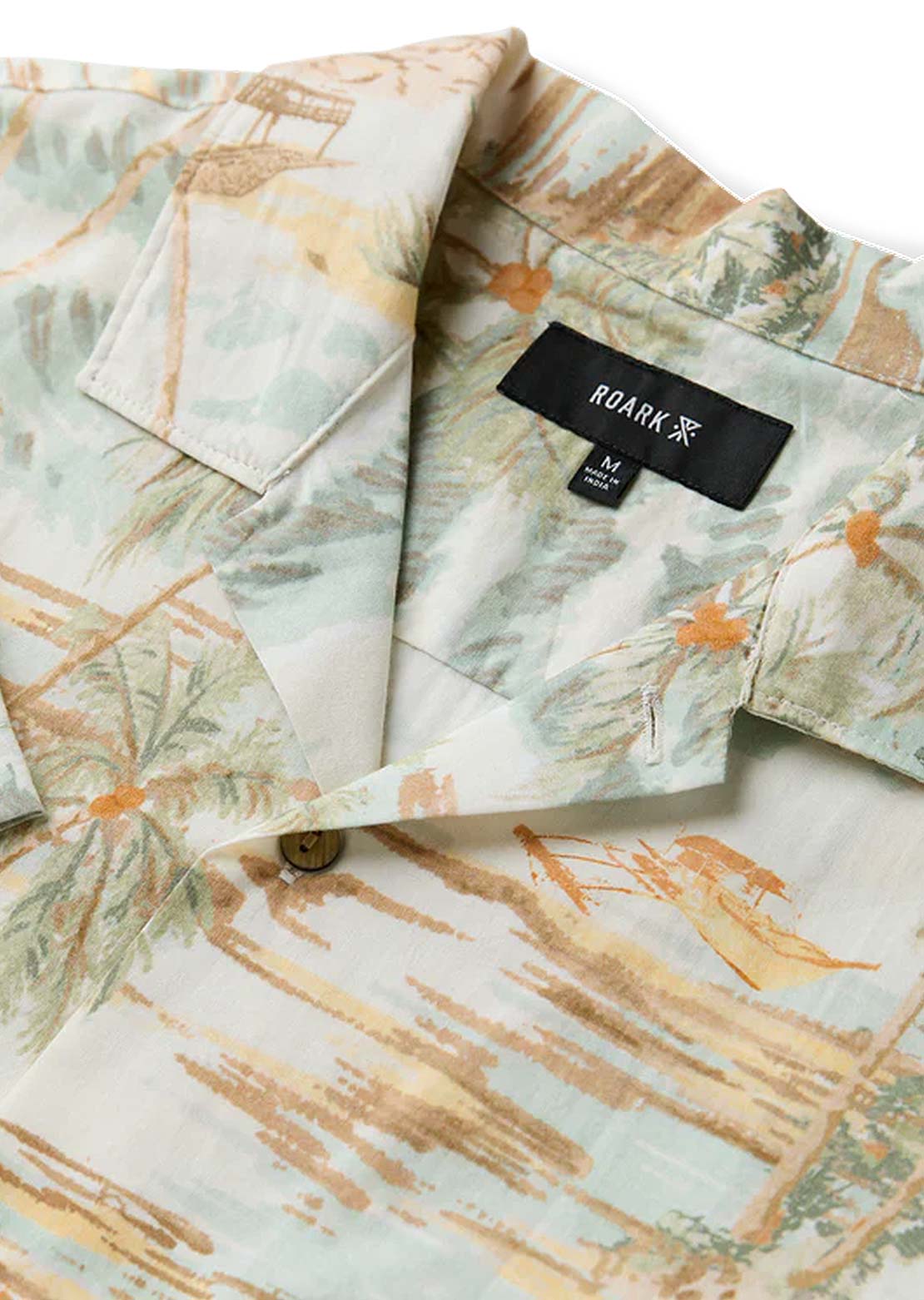 Roark Men's Gonzo Woven Button Up Shirt Sea Foam