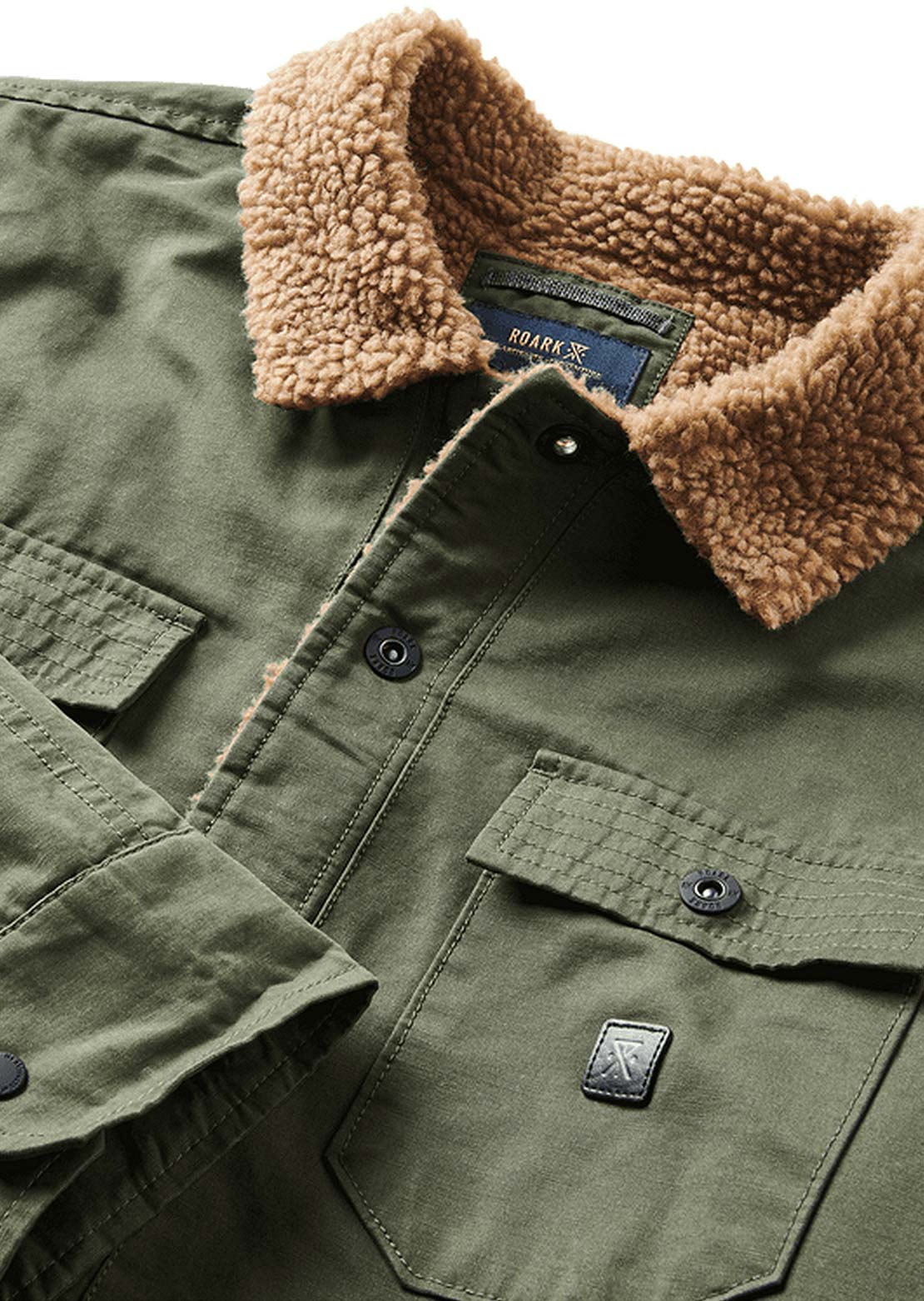 Roark Men's Hebrides Flannel Button Up Shirt Dark Military