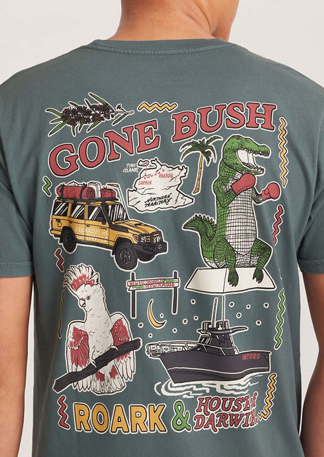 Roark Men's Hod Postcard T-Shirt Forest