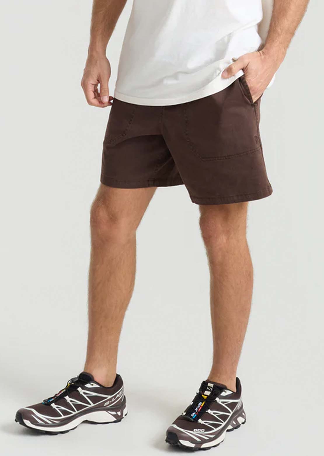 Roark Men's Made To Fade Shorts Washed Cocoa Bean