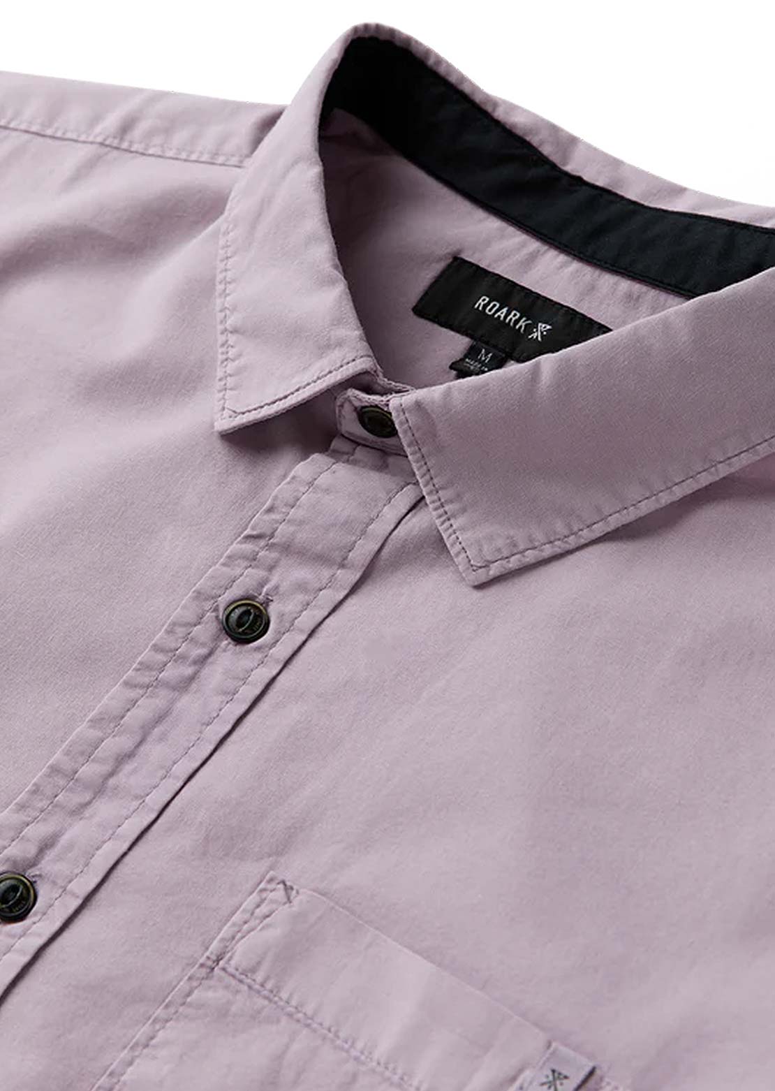 Roark Men's Made To Fade Woven Button Up Shirt Washed Dusty Lilac