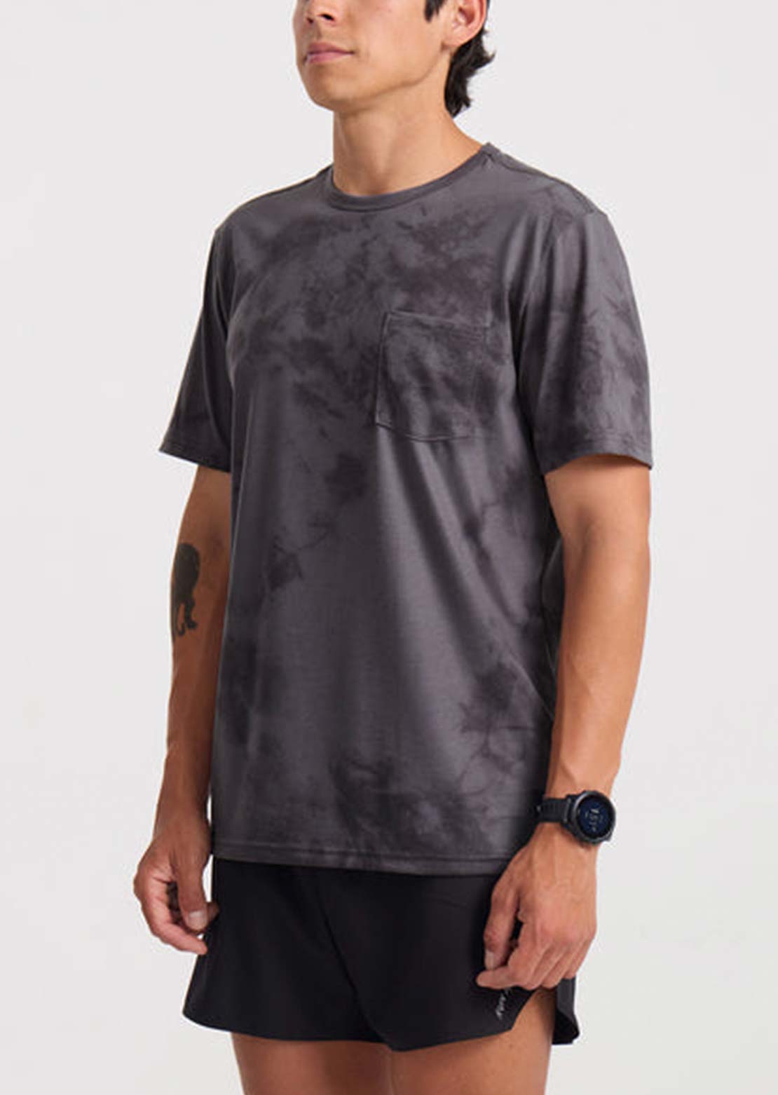 Roark Men's Mathis Active Tie Dye Pocket T-Shirt Grey