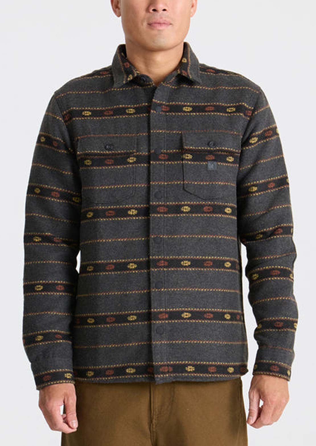 Roark Men's Nordsman Long Sleeve Button Up Shirt Onyx