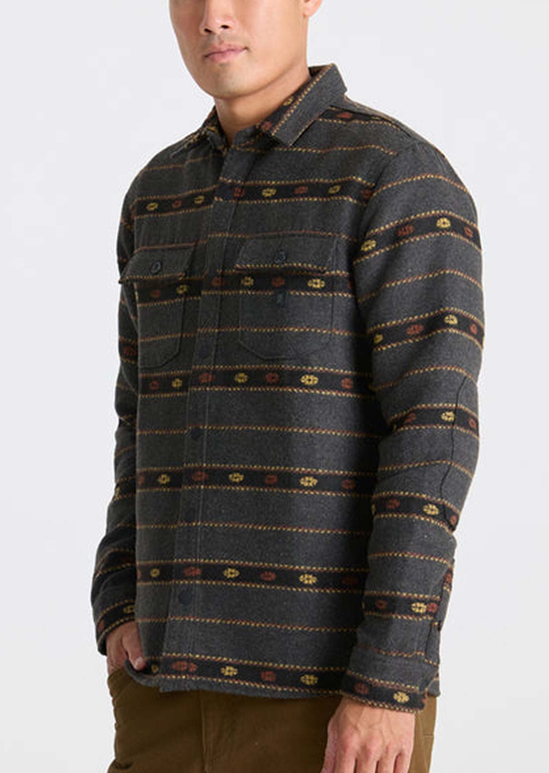 Roark Men's Nordsman Long Sleeve Button Up Shirt Onyx