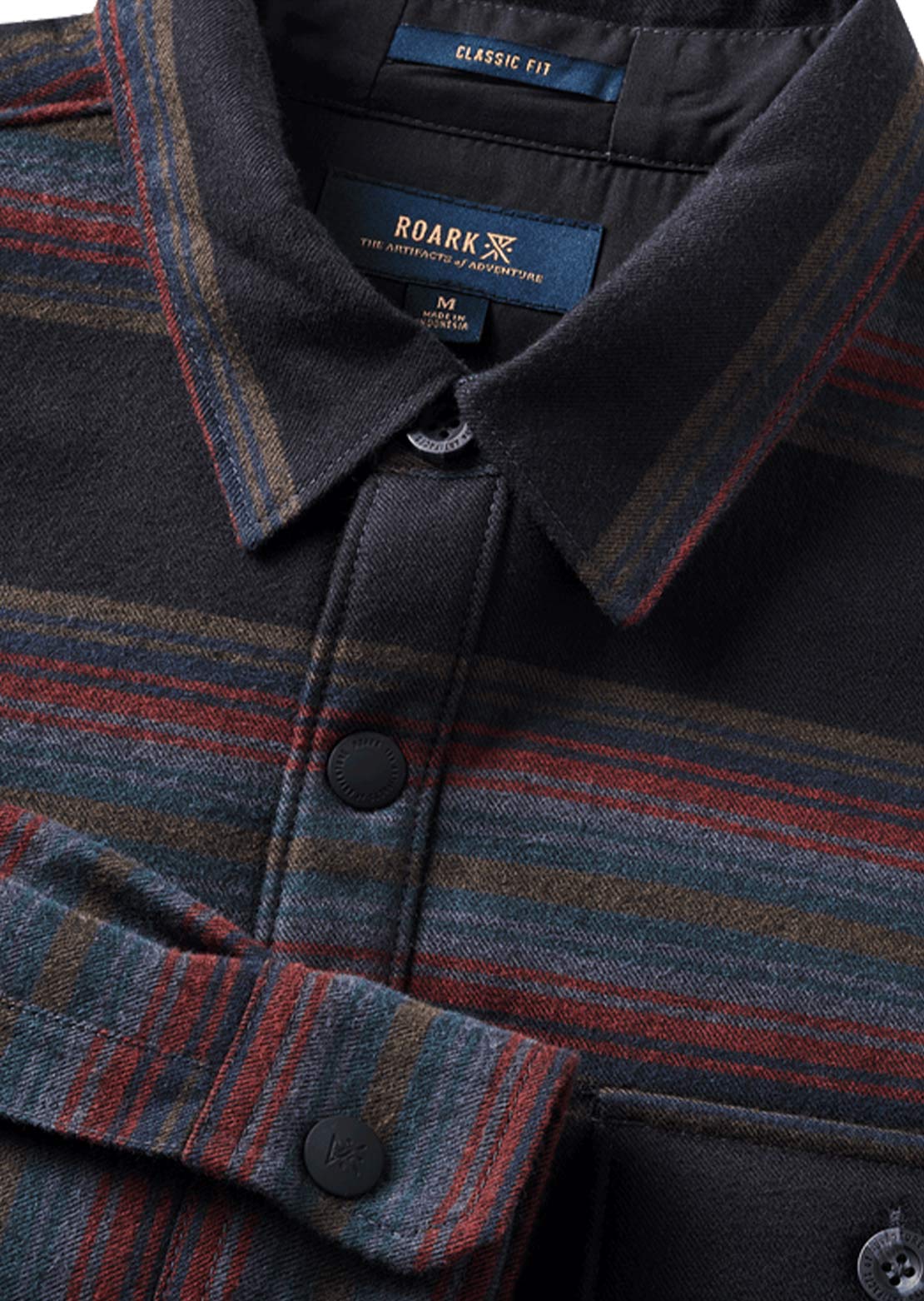 Roark Men's Nordsmann Bonded Flannel Button Up Shirt Black