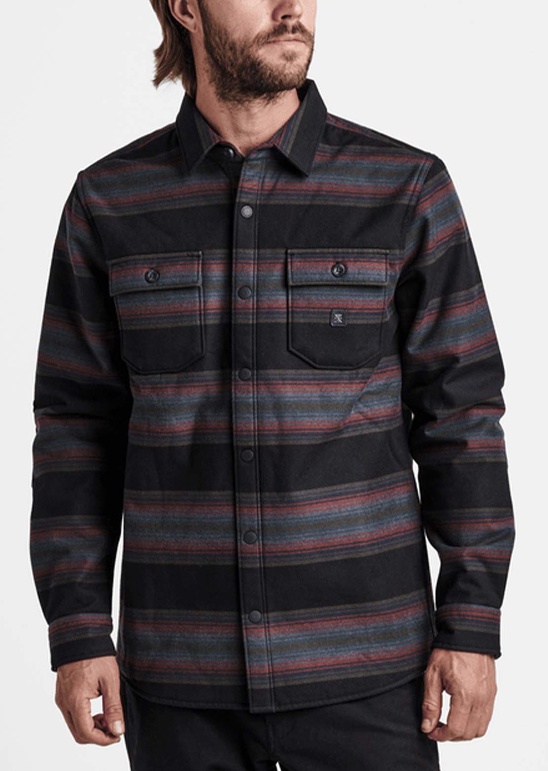 Roark Men's Nordsmann Bonded Flannel Button Up Shirt Black