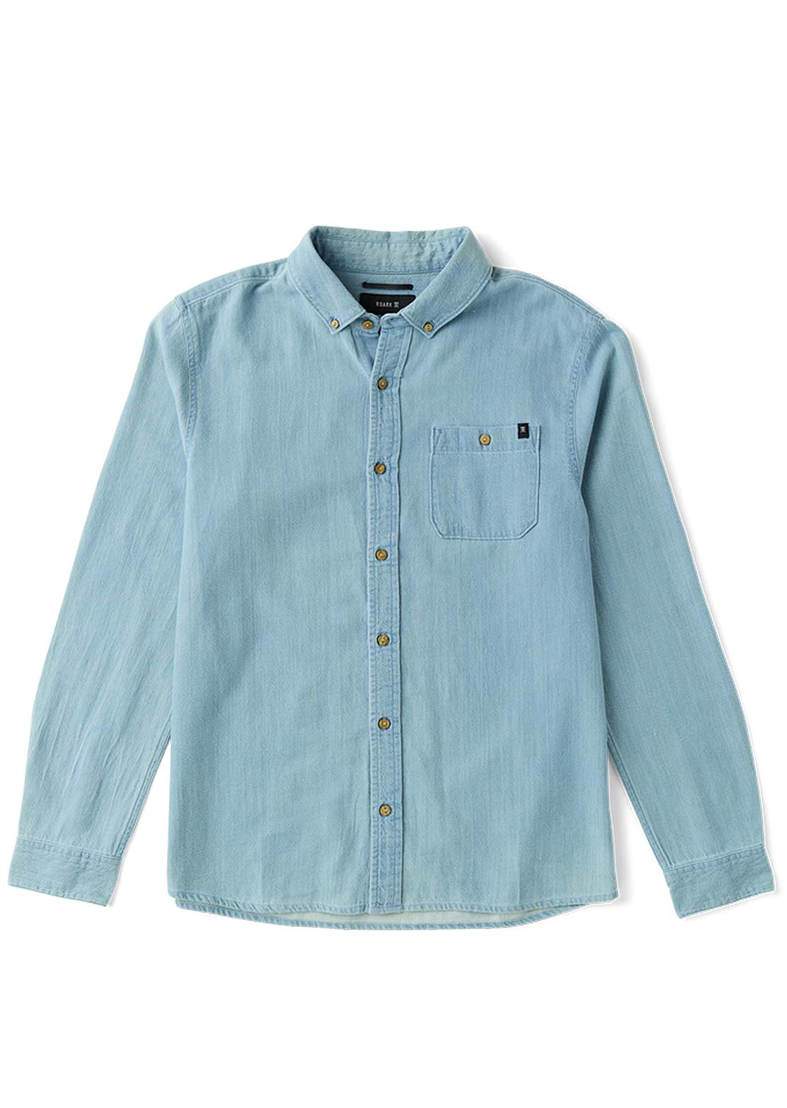 Roark Men's Scholar Chambray Long Sleeve Button Up Shirt Bleached