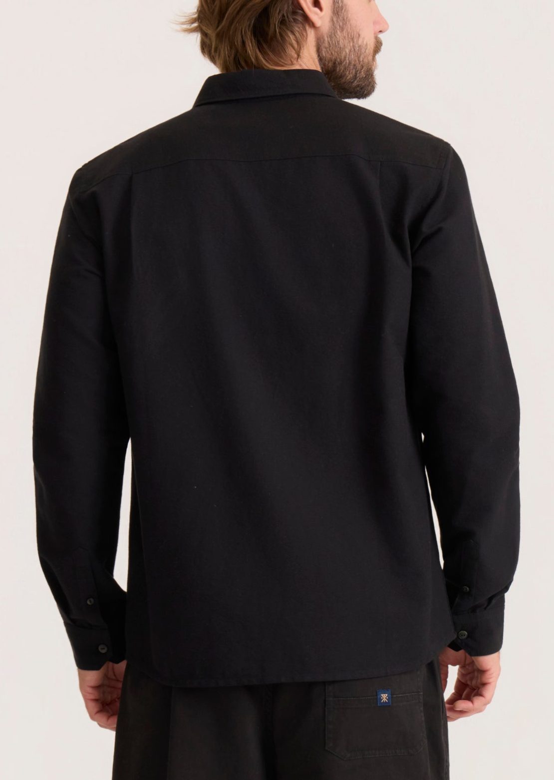 Roark Men's Scholar Woven Button Up Shirt Solid Black