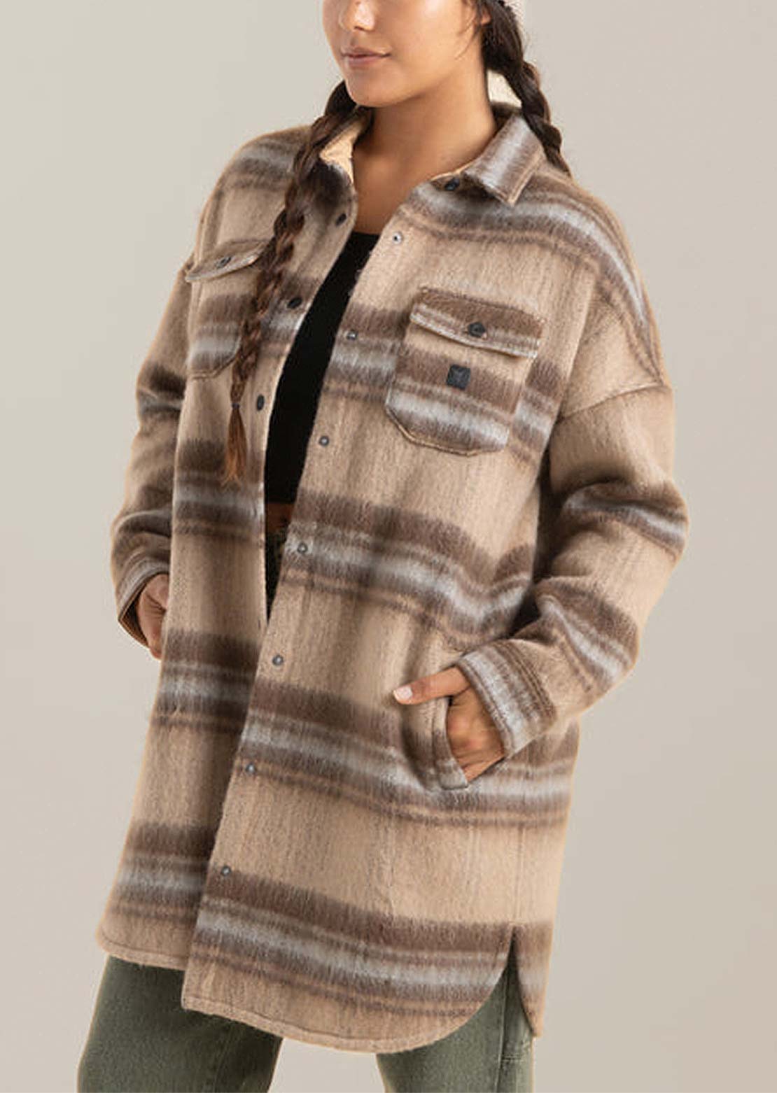 Roark Women's Amberley Long Harry Button Up Shirt Saddle