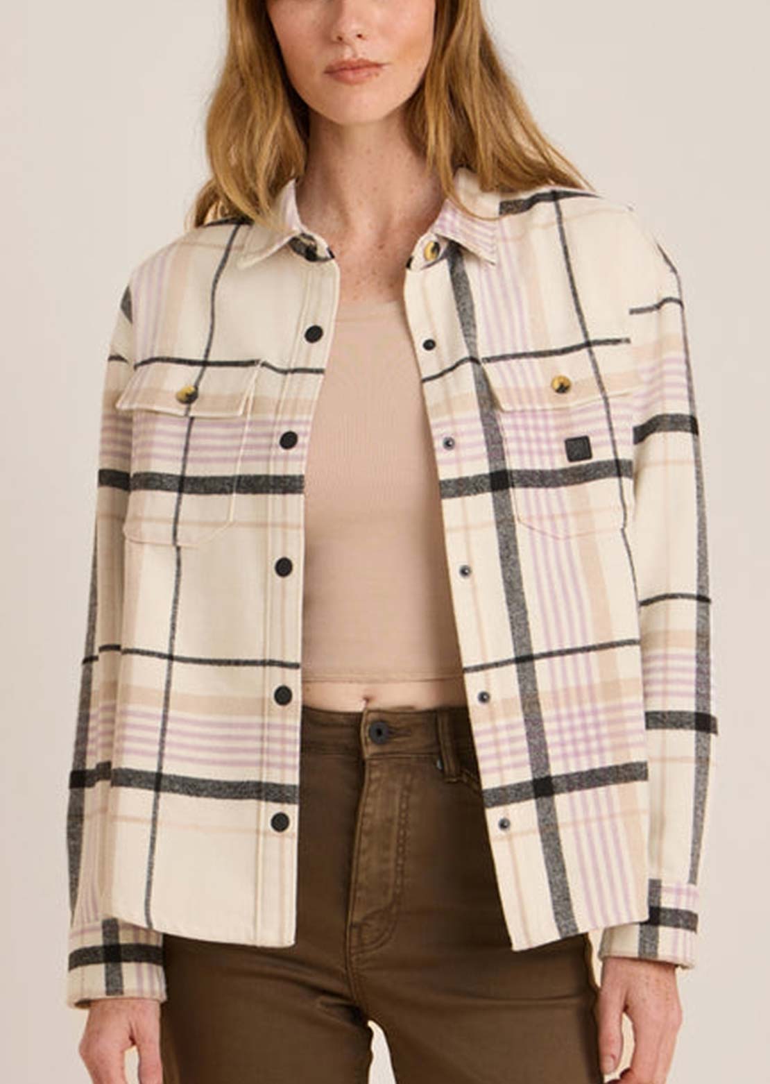 Roark Women's Amberley Oversized Button Up Shirt White Wolf