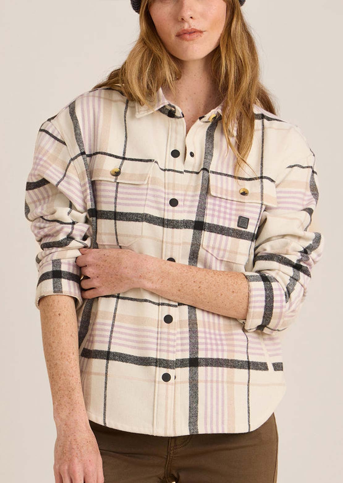 Roark Women's Amberley Oversized Button Up Shirt White Wolf