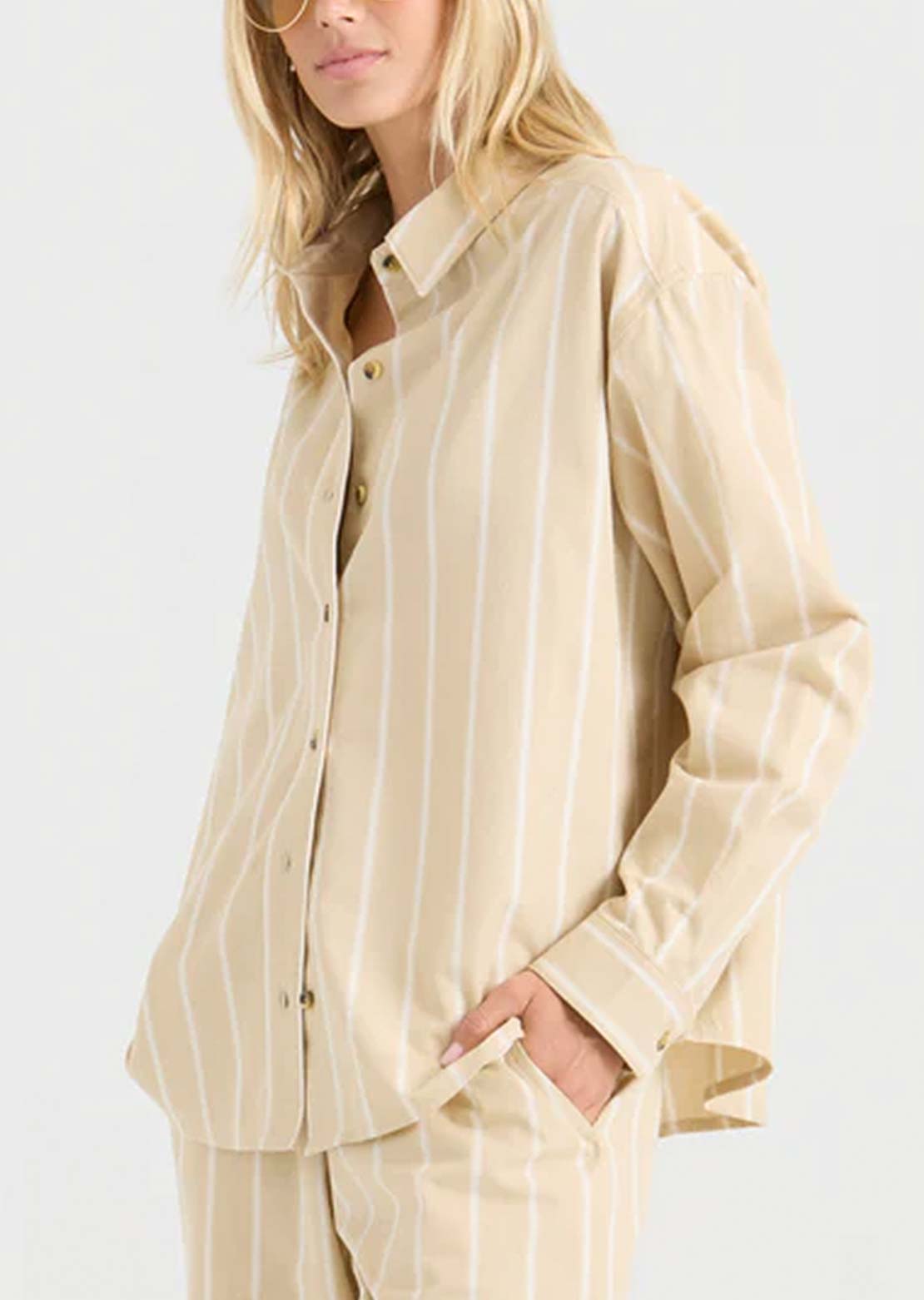Roark Women's Costa Button Up Shirt Sand