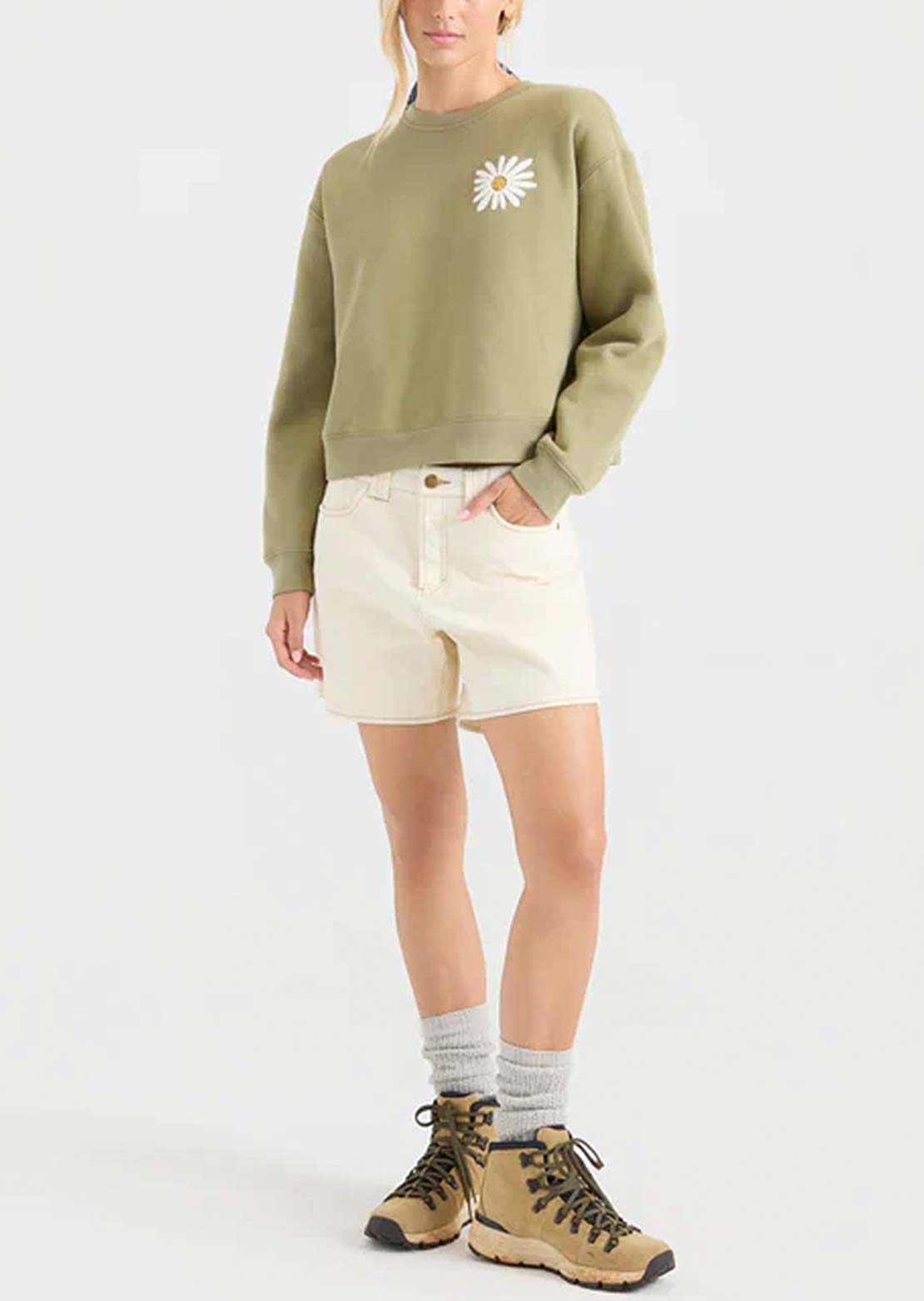 Roark Women's Port Crewneck Sweatshirt Dusty Olive