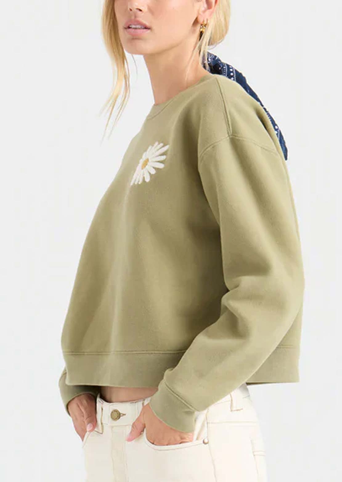 Roark Women's Port Crewneck Sweatshirt Dusty Olive