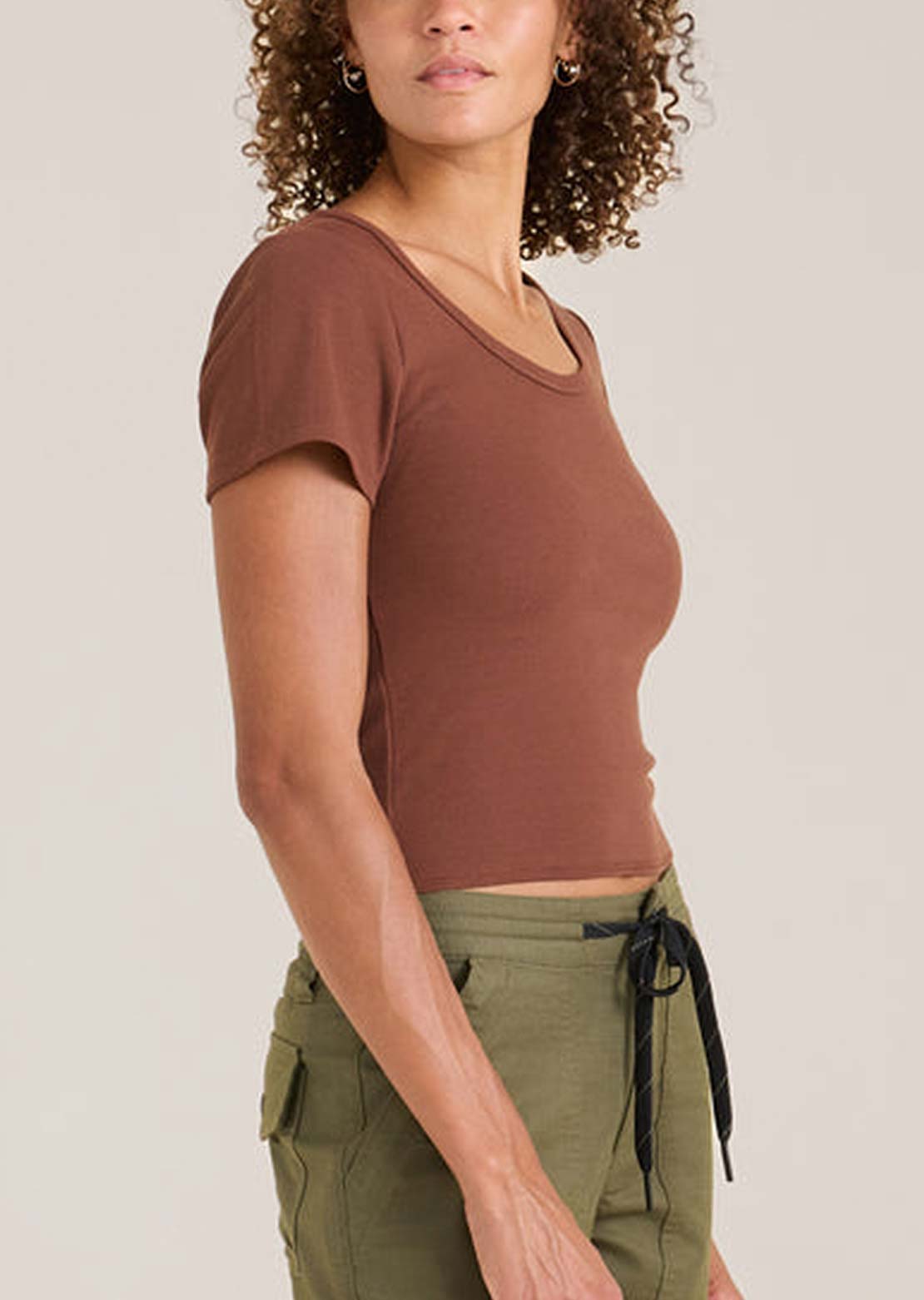 Roark Women Black's Wind Worn T-Shirt Sepia