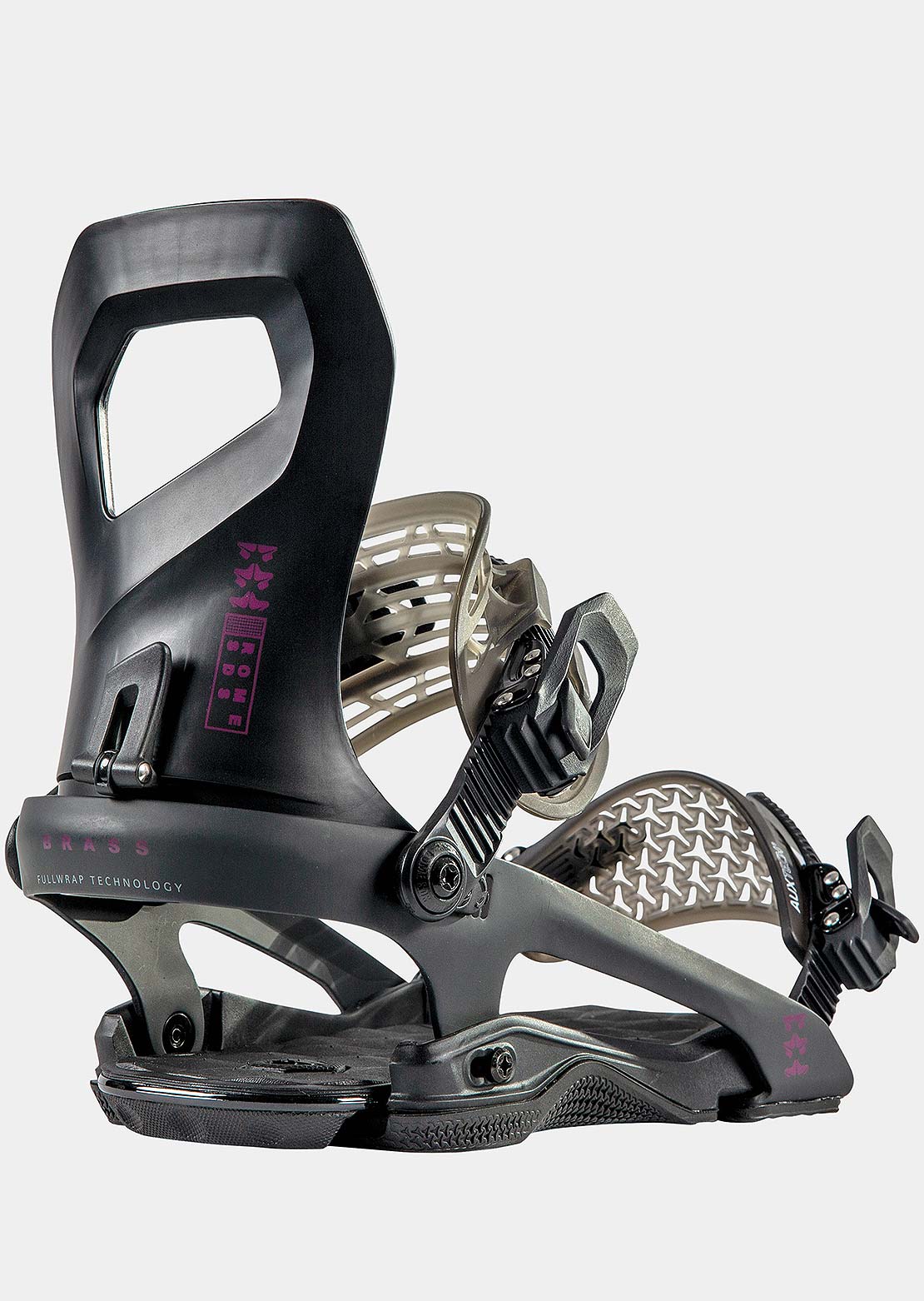 Rome Brass Snowboard Bindings Black