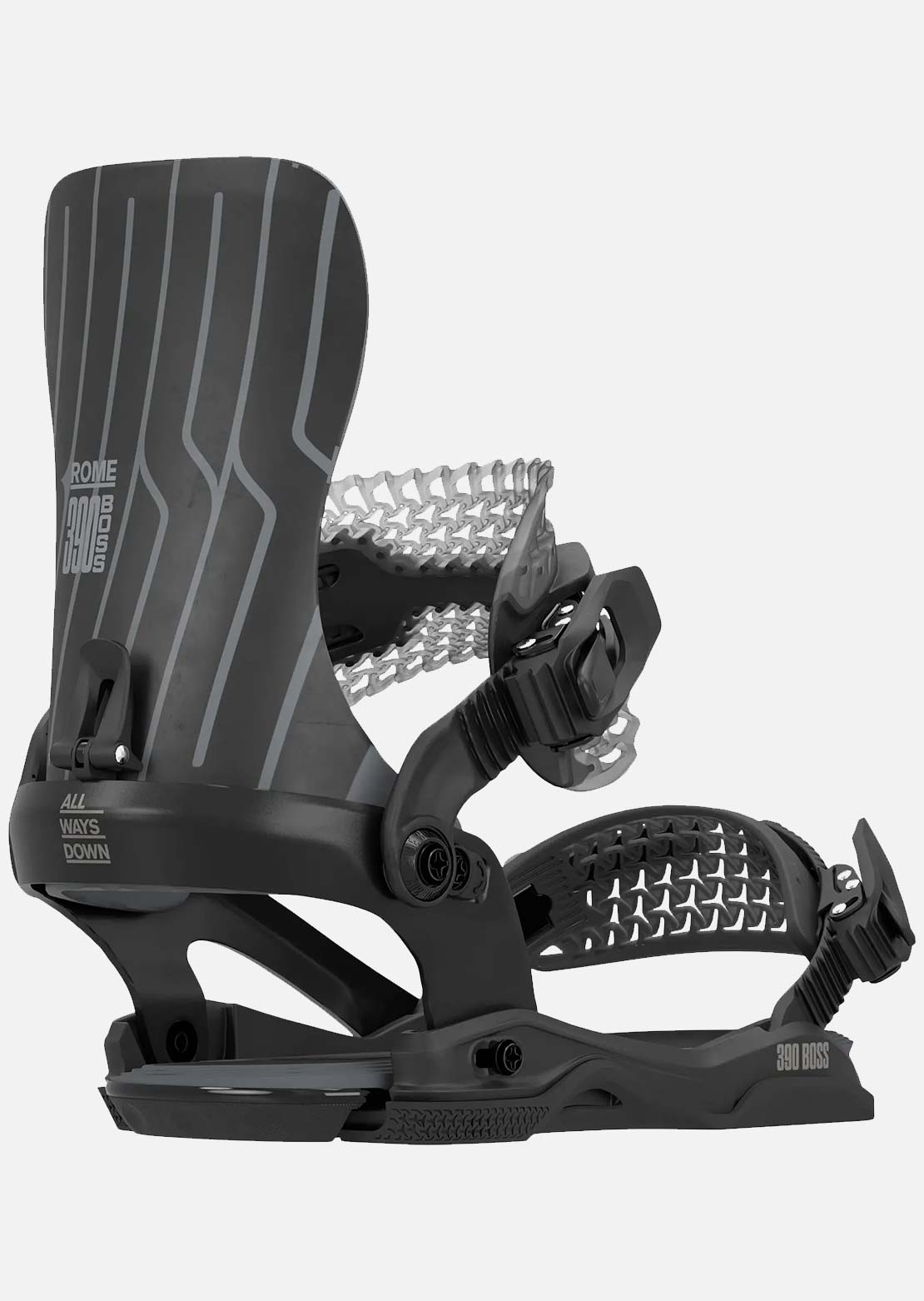 Rome Men's 390 Boss AW Snowboard Bindings Black