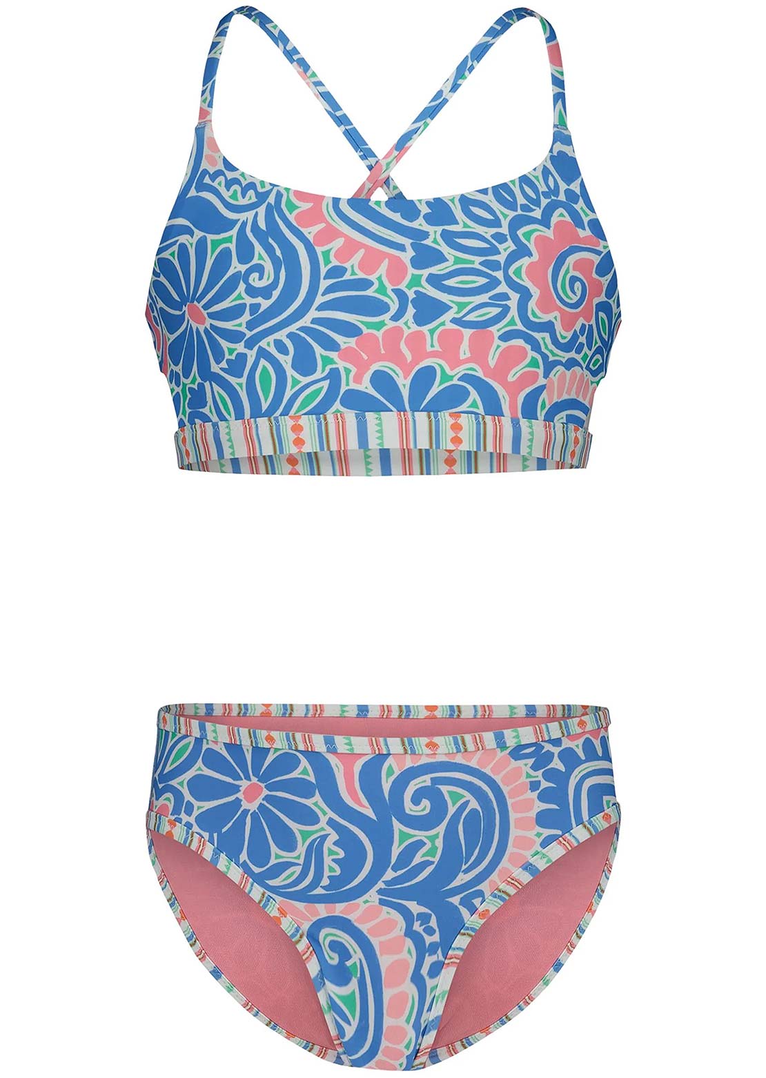 Roxy Junior Cascais Rev Bikini Set Silver Lake Blue
