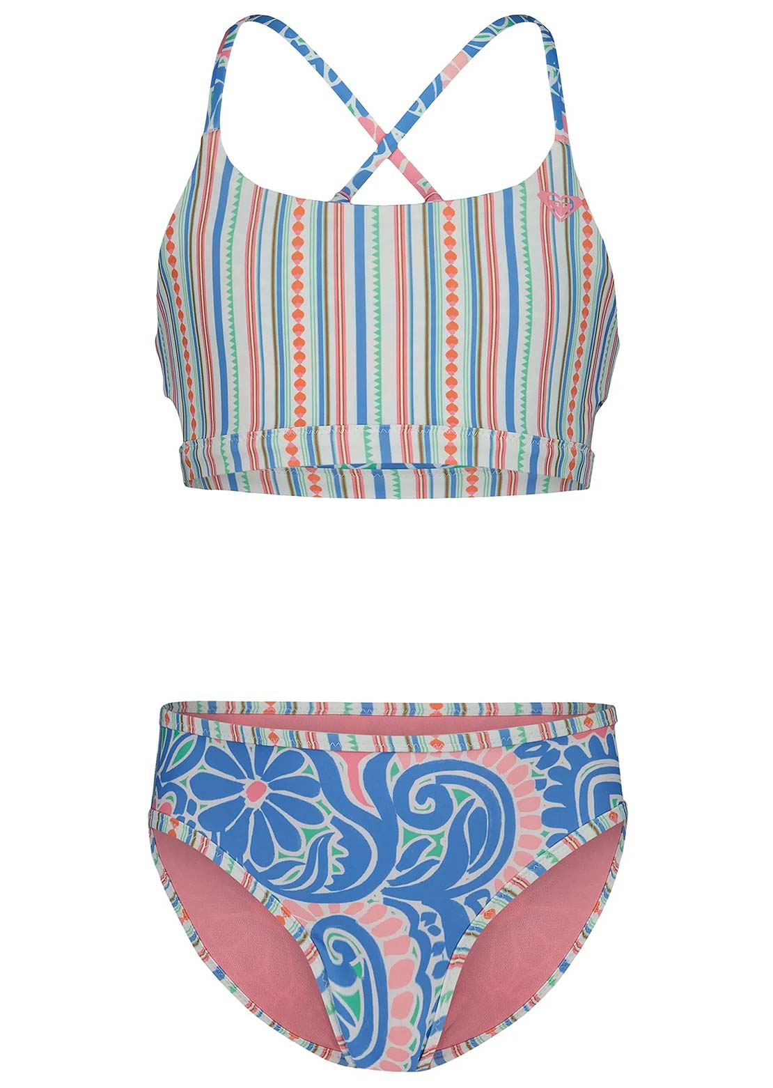 Roxy Junior Cascais Rev Bikini Set Silver Lake Blue