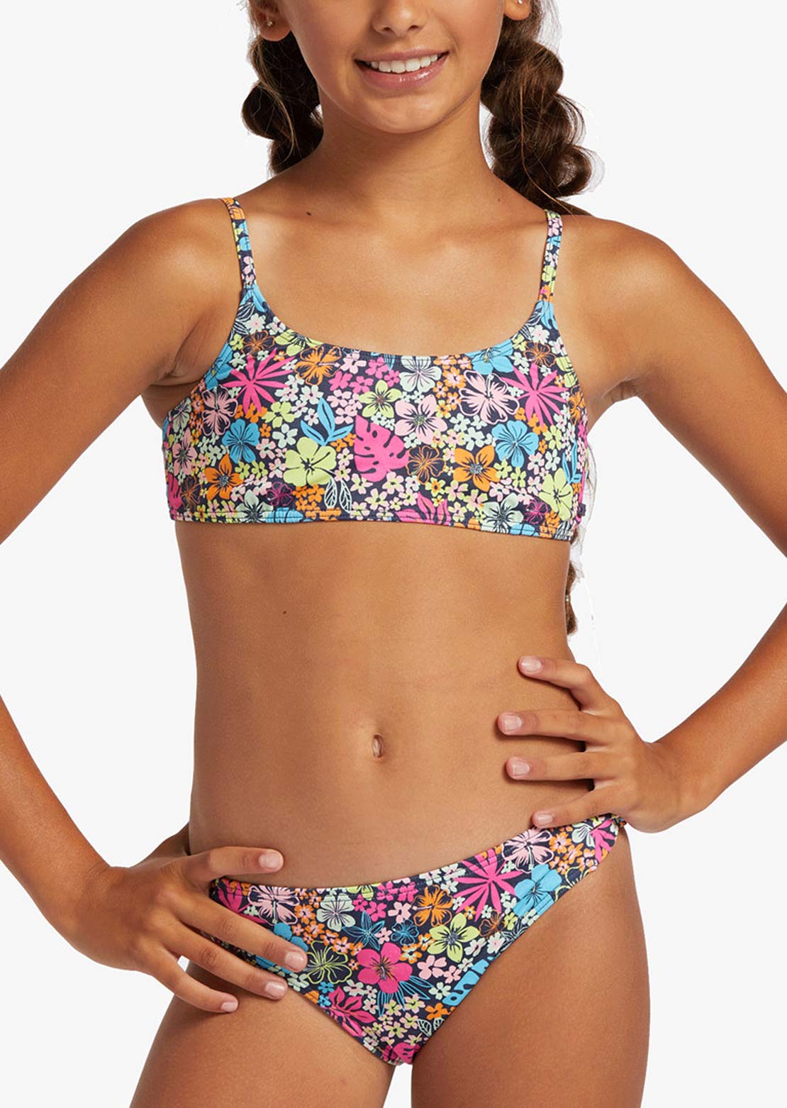 Roxy Junior Daisy Mood Bralette Set Mood Indigo Tropical