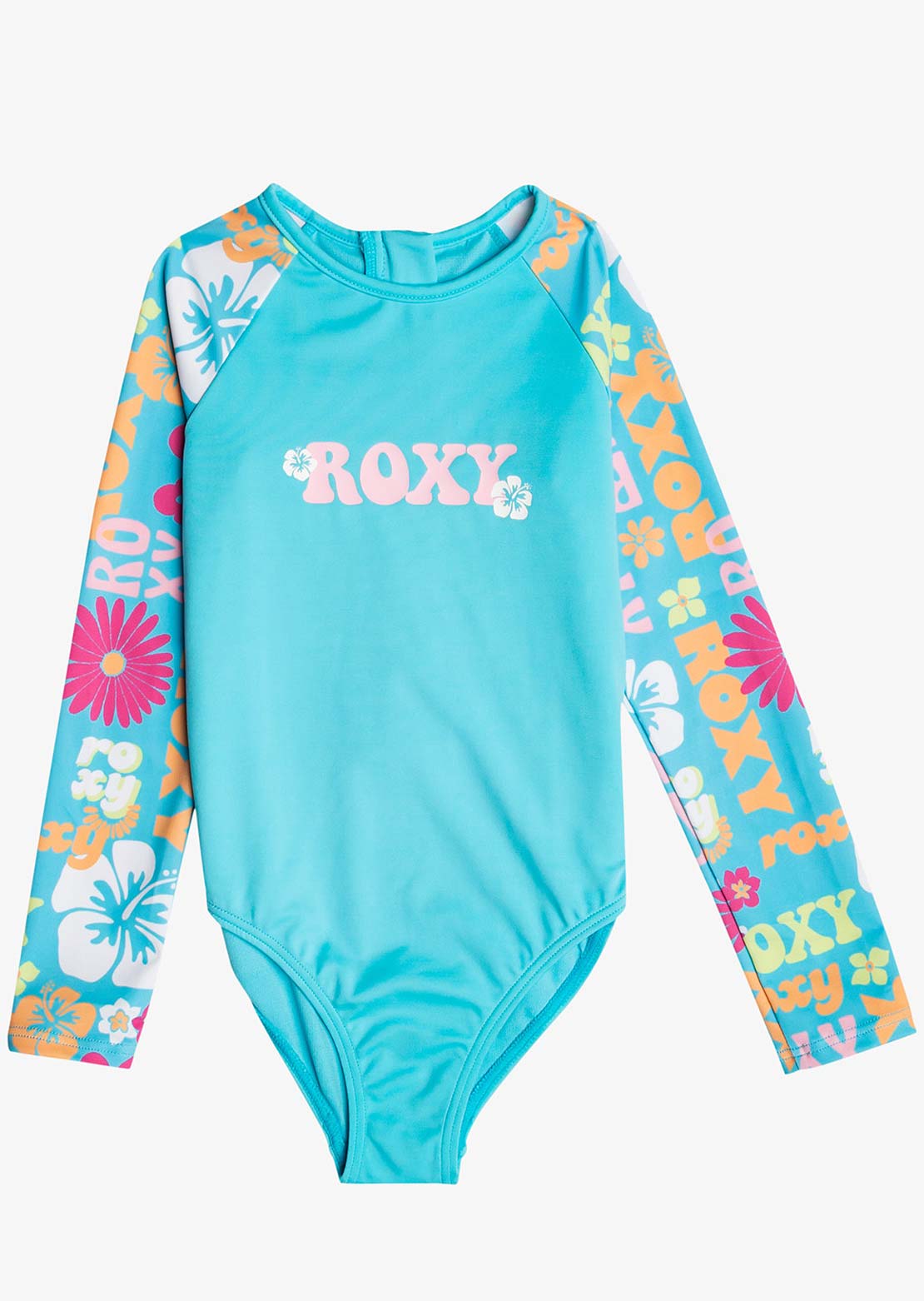 Roxy Junior Flower Vintage Power Onesie Rashguard Bachelor Button Groo