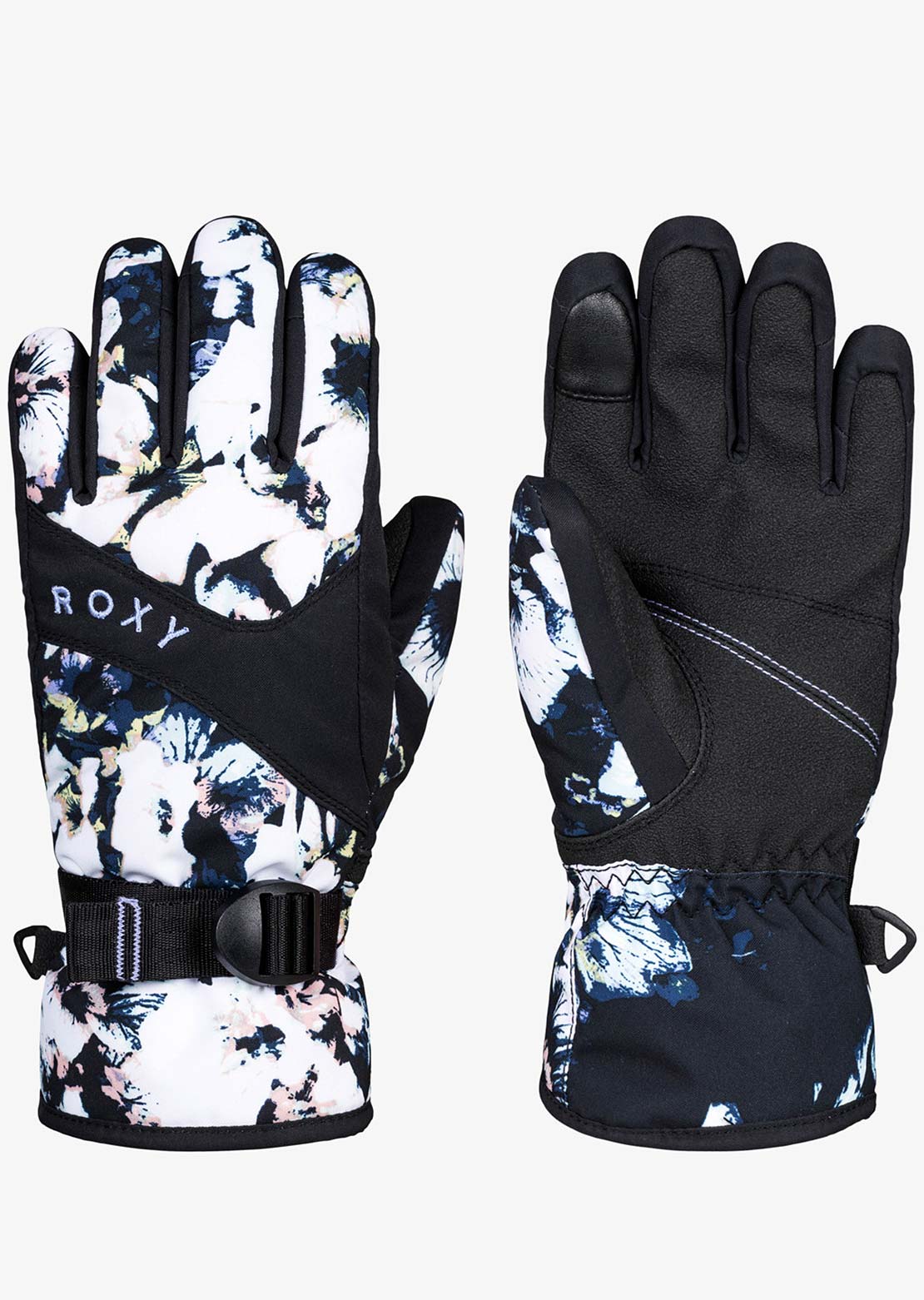 Roxy Junior Jetty Gloves Black Flowers