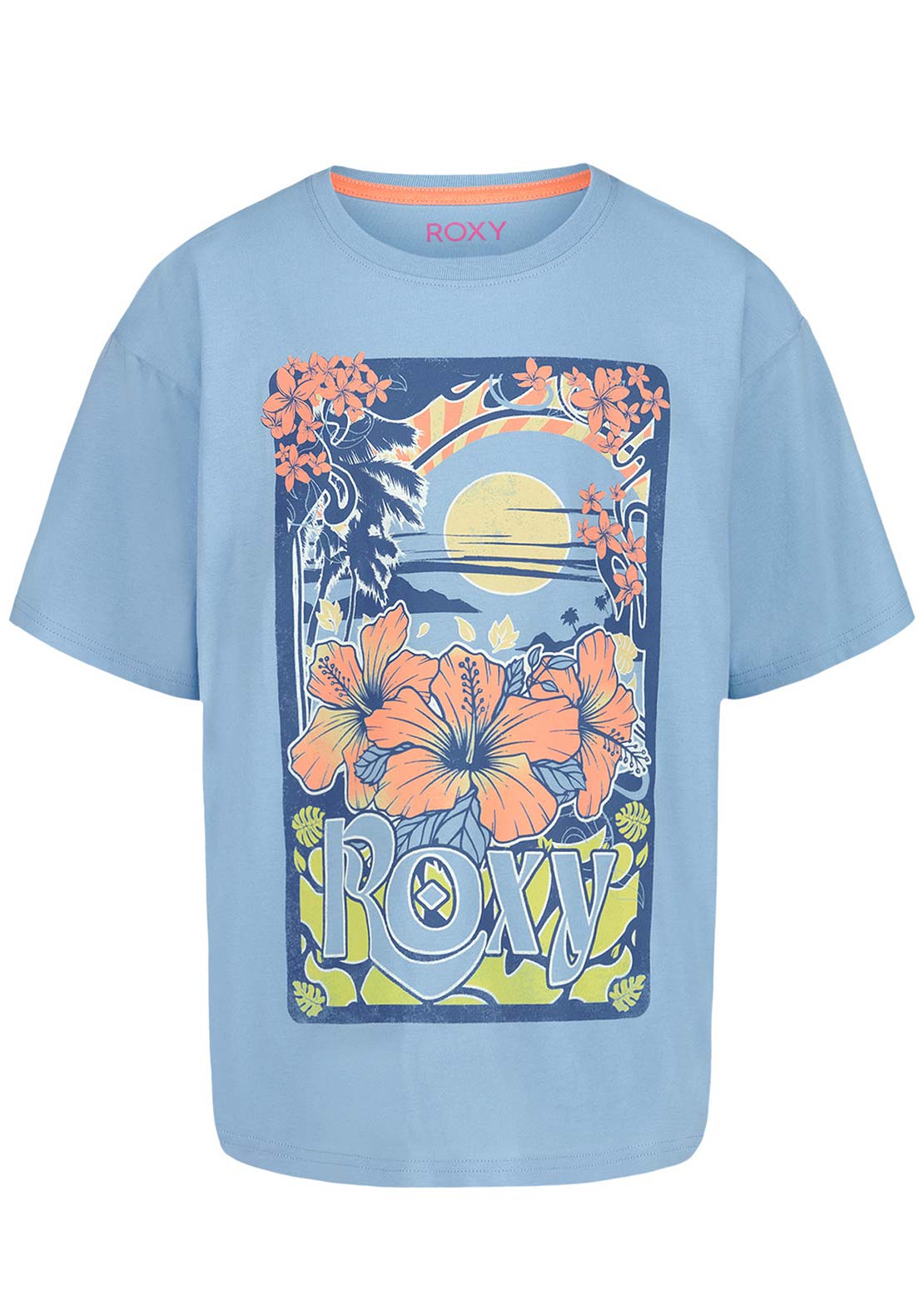 Roxy Junior Low Tide Oversized T-Shirt Airy Blue