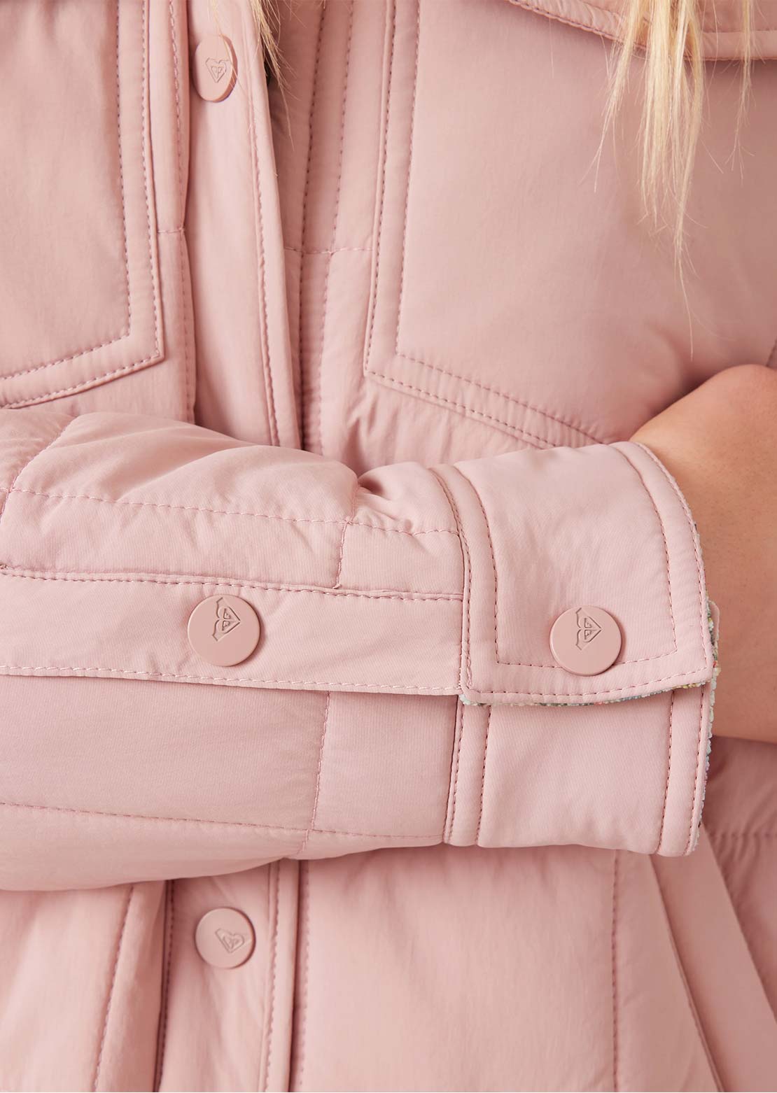 Roxy Women's Alpine Quilted Shacket Adobe Rose