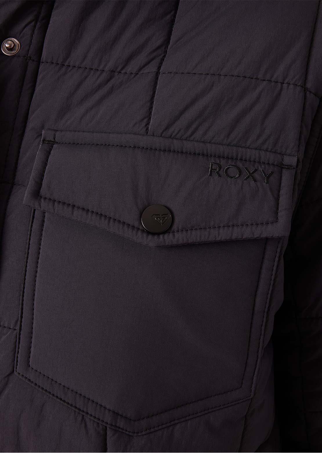 Roxy Women's Alpine Quilted Shacket Black