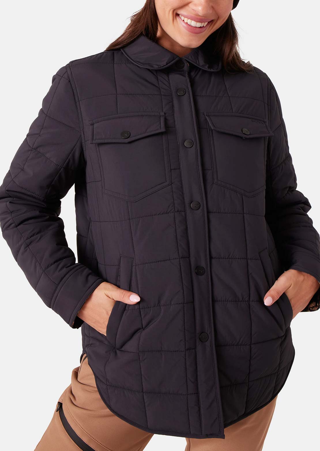 Roxy Women's Alpine Quilted Shacket Black