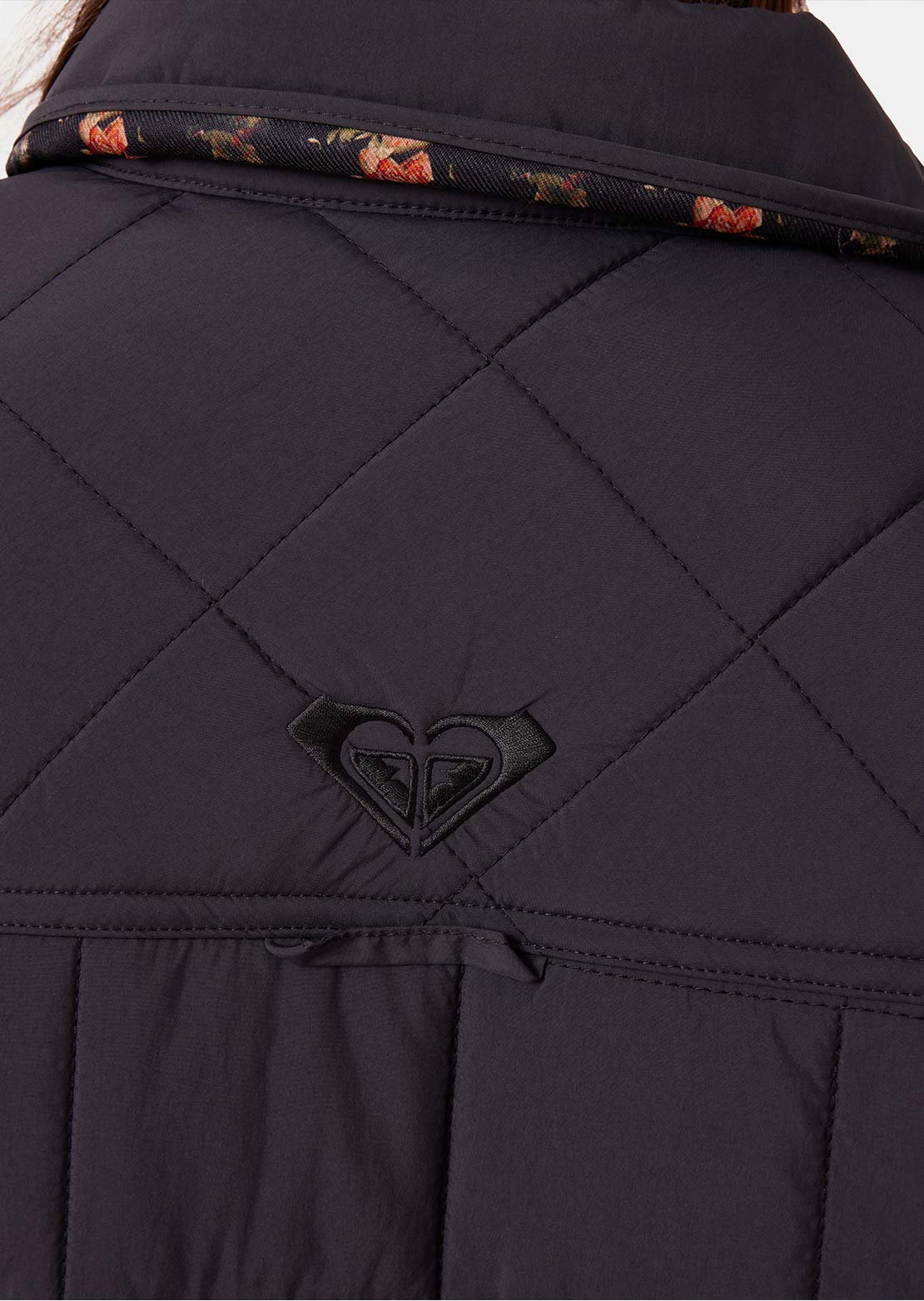 Roxy Women's Alpine Quilted Shacket Black