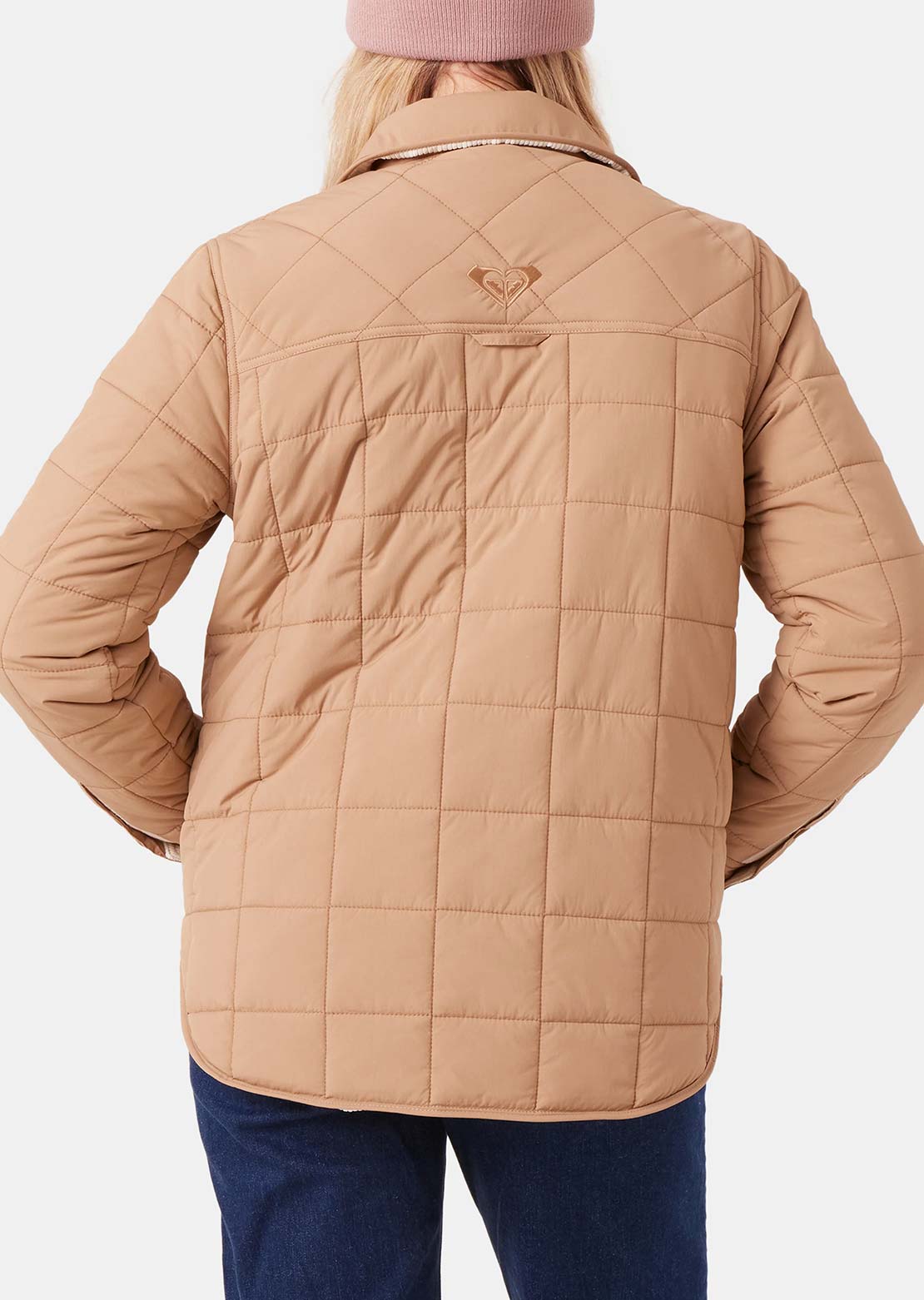 Roxy Women's Alpine Quilted Shacket Taupe