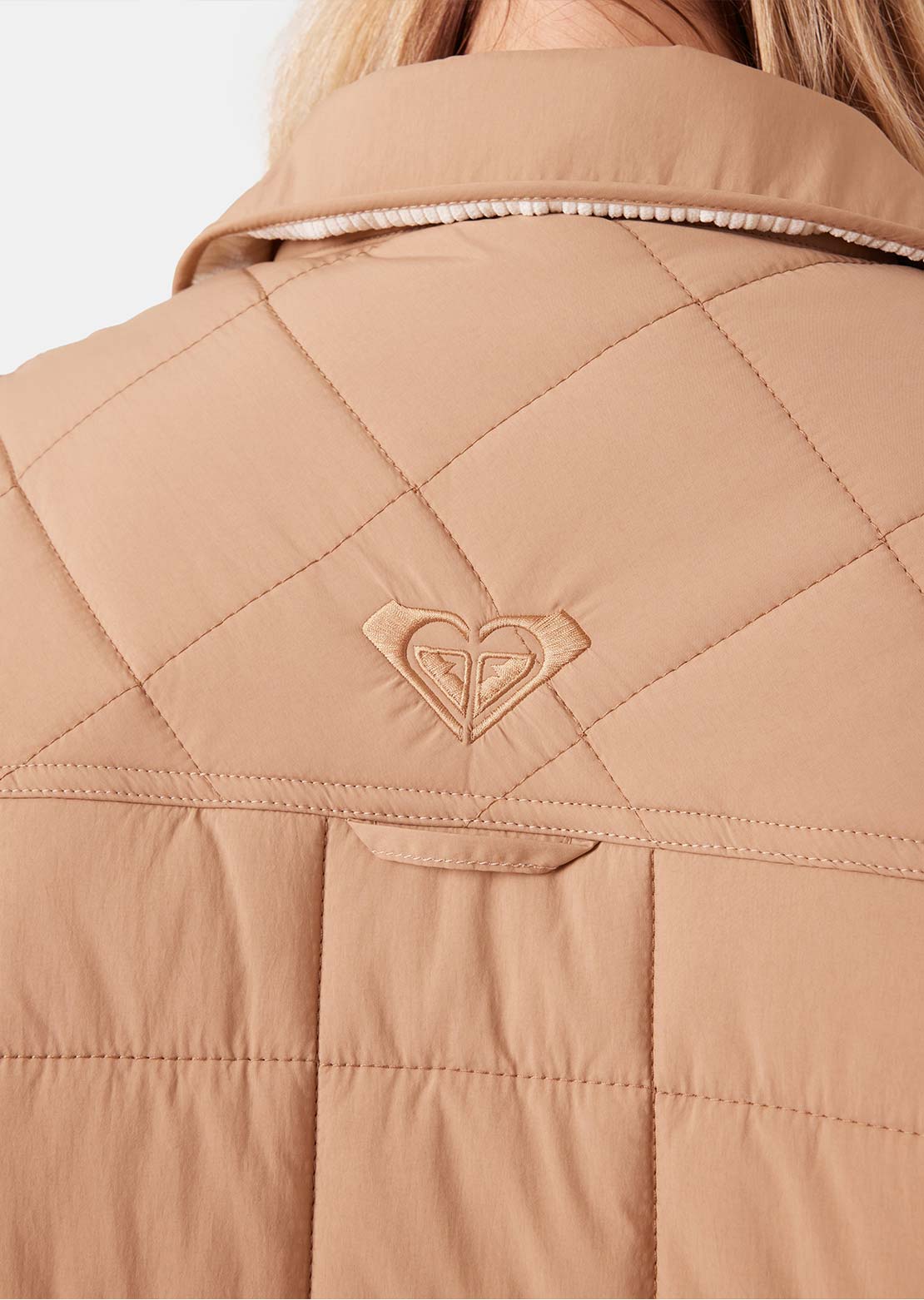 Roxy Women's Alpine Quilted Shacket Taupe