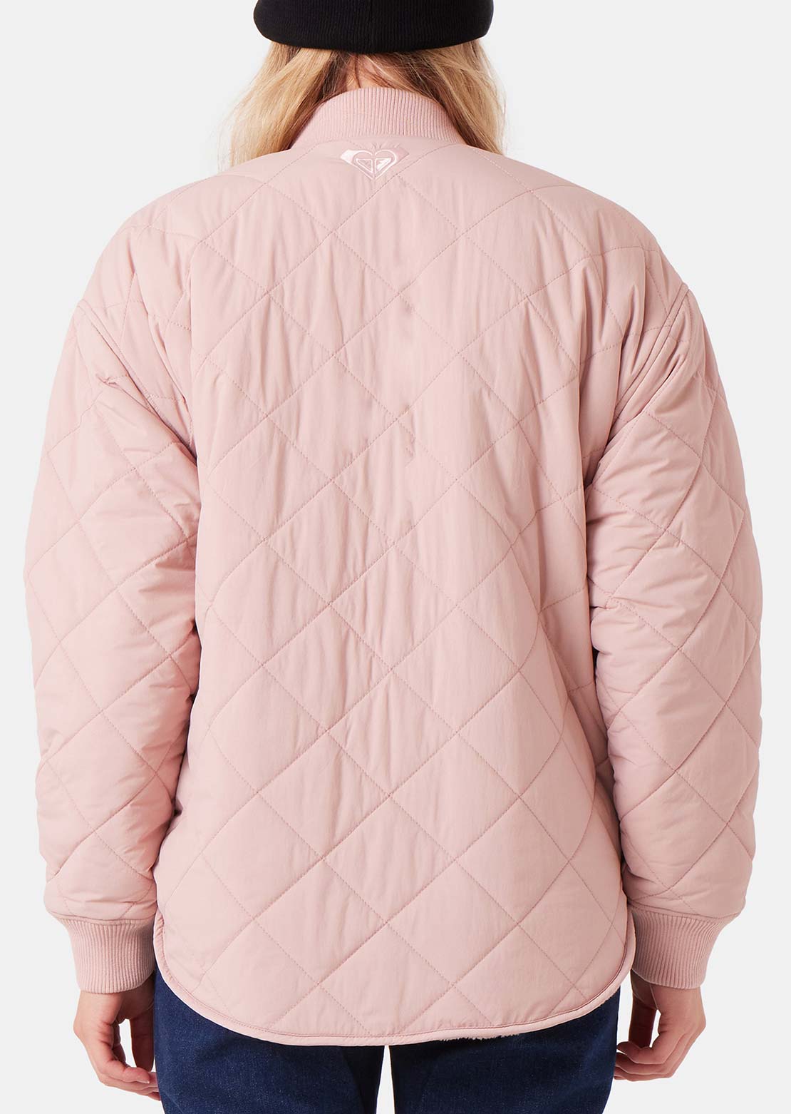 Roxy Women's Aurora Quilted Bomber Jacket Adobe Rose