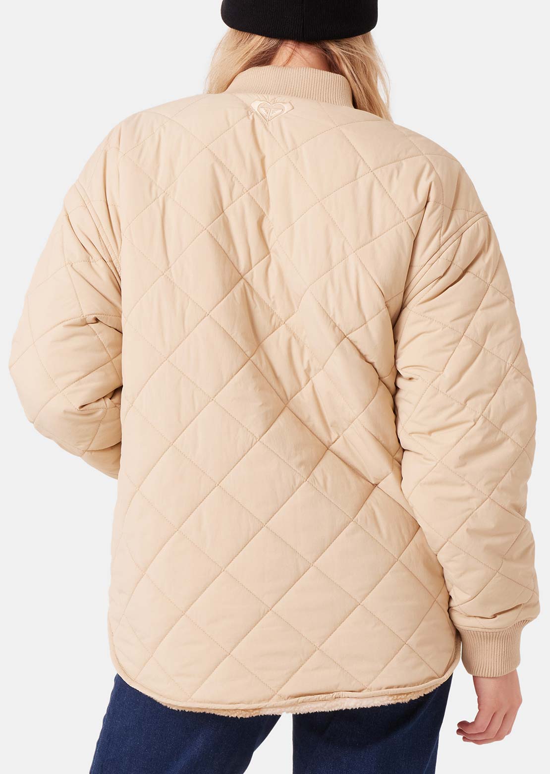 Roxy Women's Aurora Quilted Bomber Jacket Desert