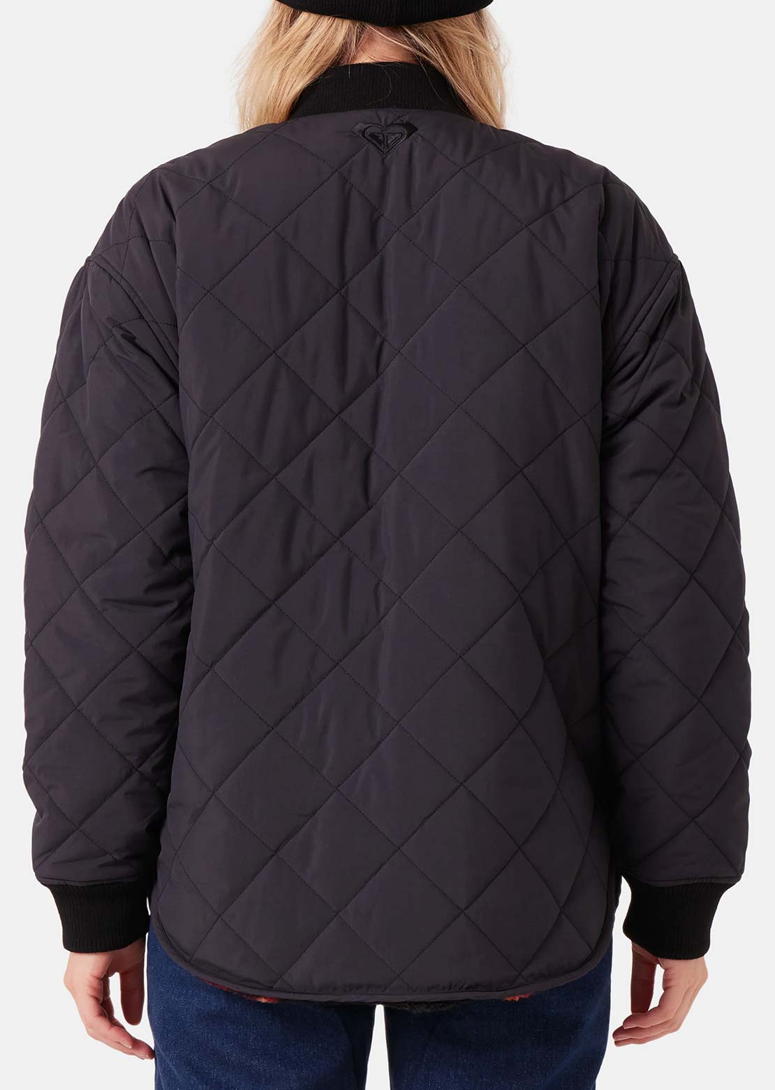 Roxy Women's Aurora Quilted Bomber Shacket Black