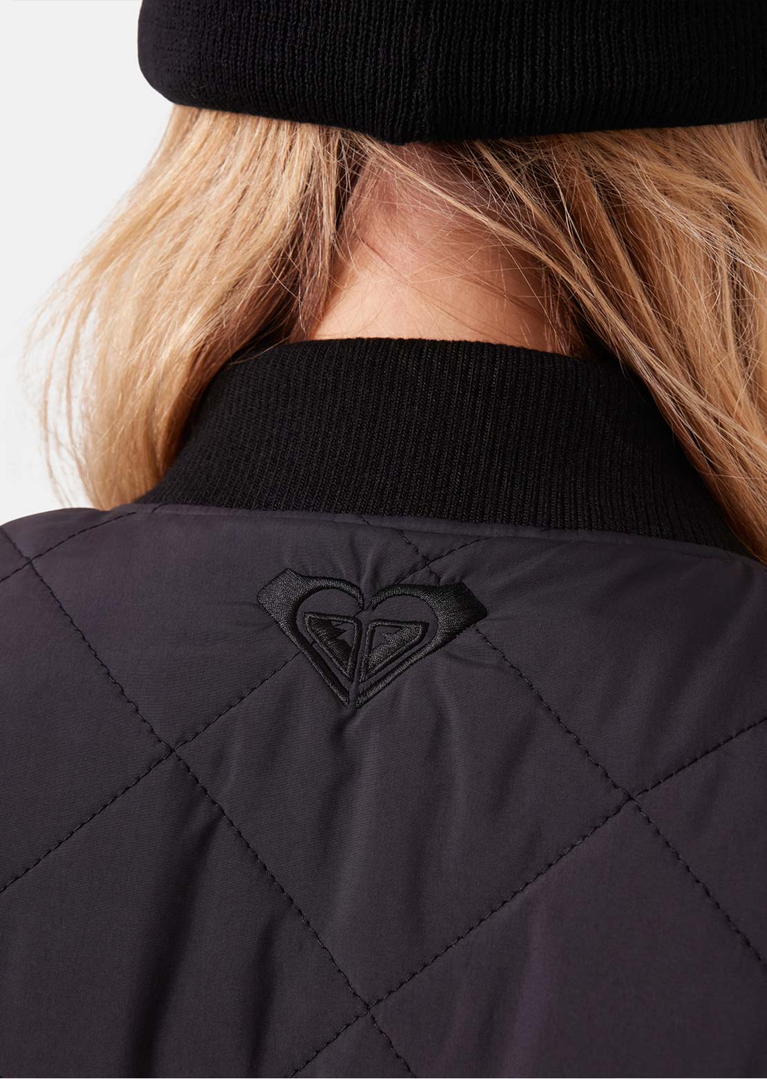 Roxy Women's Aurora Quilted Bomber Shacket Black